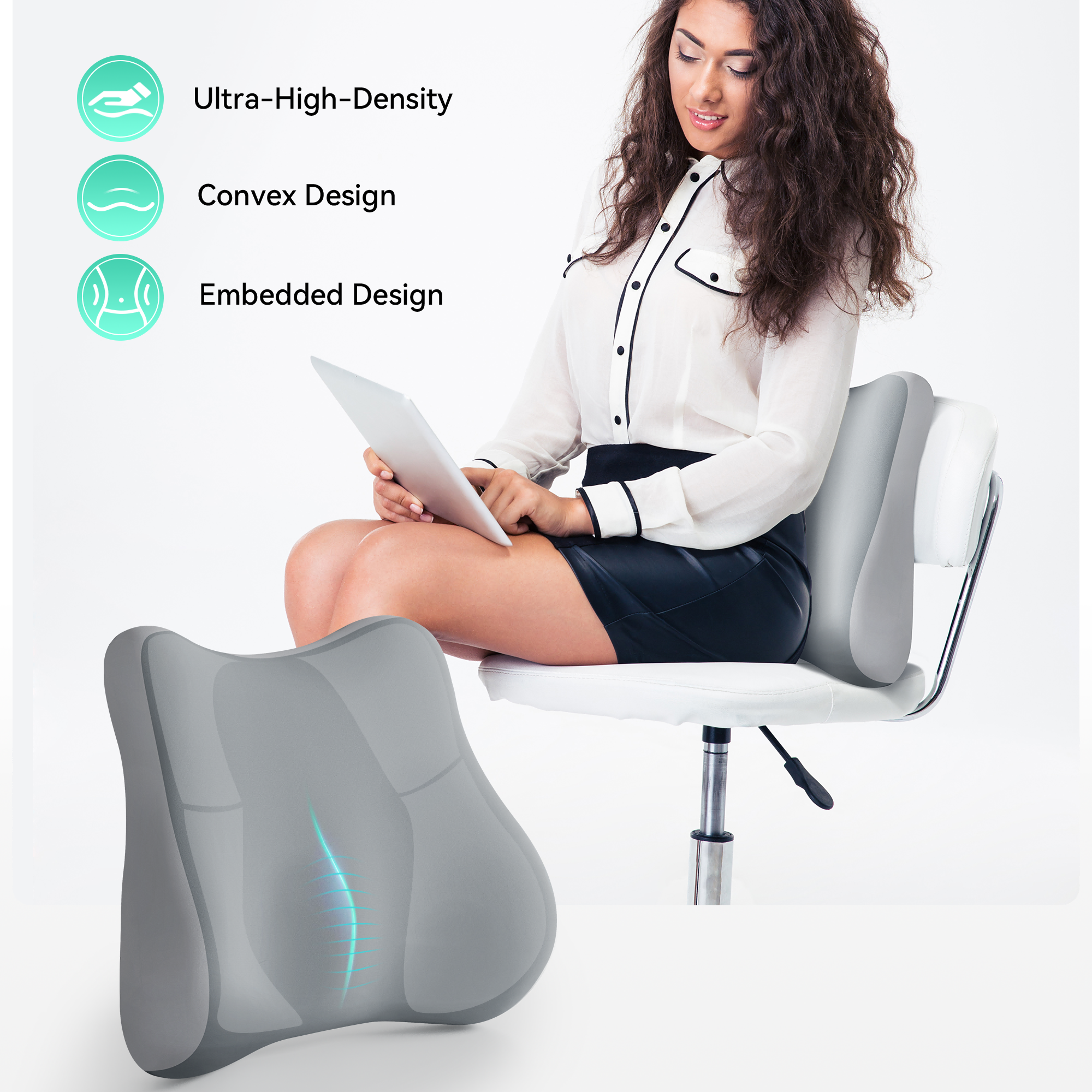 Snailax Memory Foam Lumbar Support Pillow for Office Chair & Car Seat