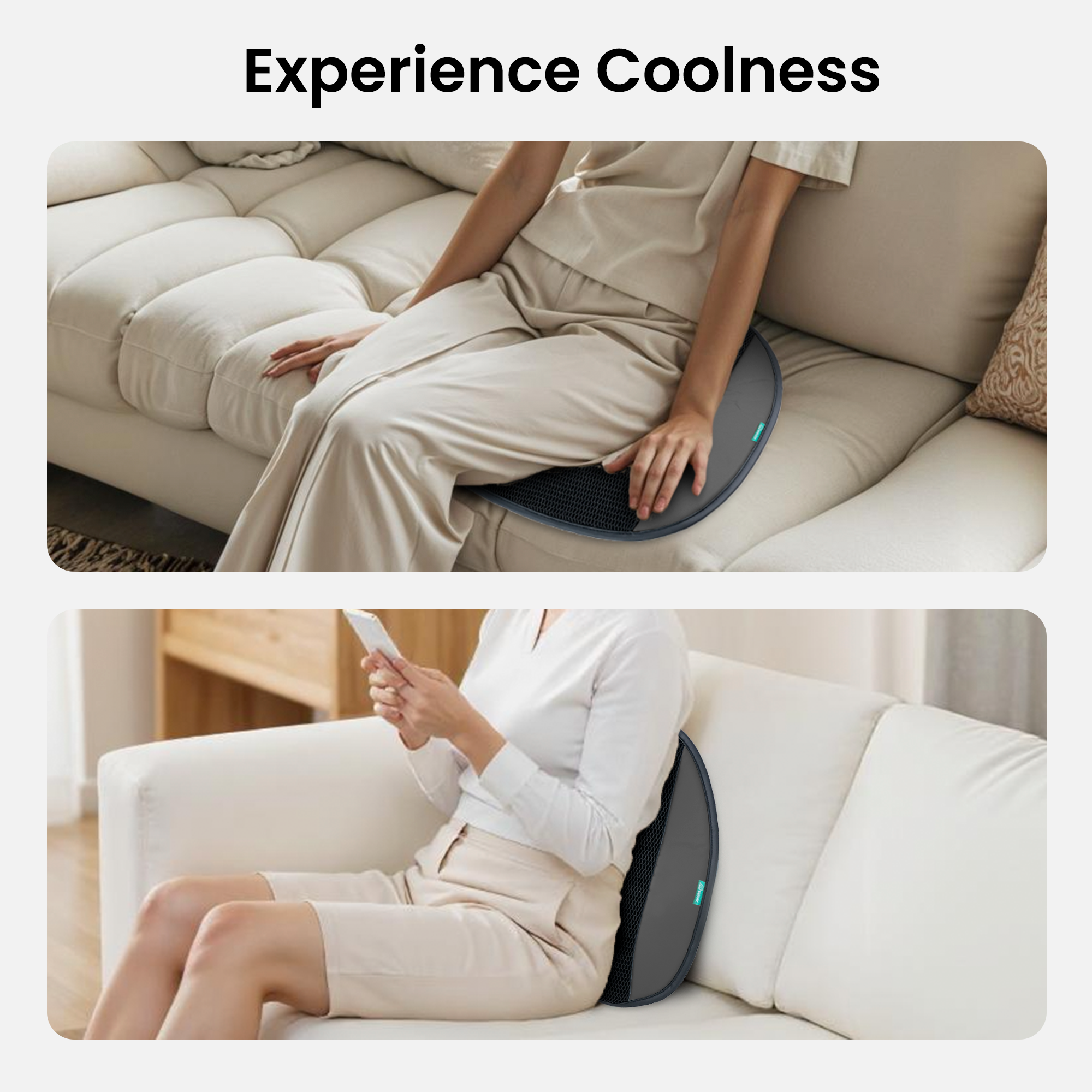 Cooling Car Seat Cushion with 2 Fans & 3D Mesh - Auto Shut-Off