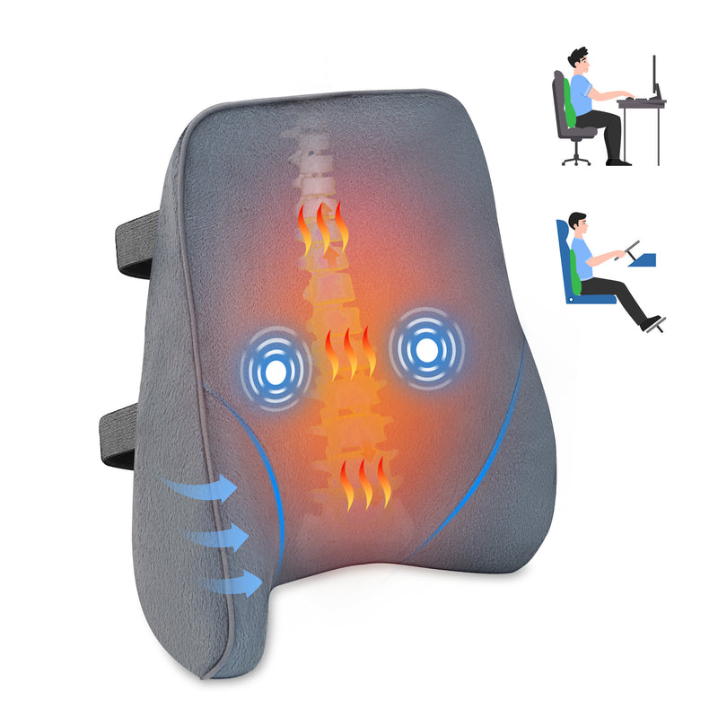 Snailax Lumbar Support Pillow with heat and 3 Massage Modes & 3 Heat Levels SL-102