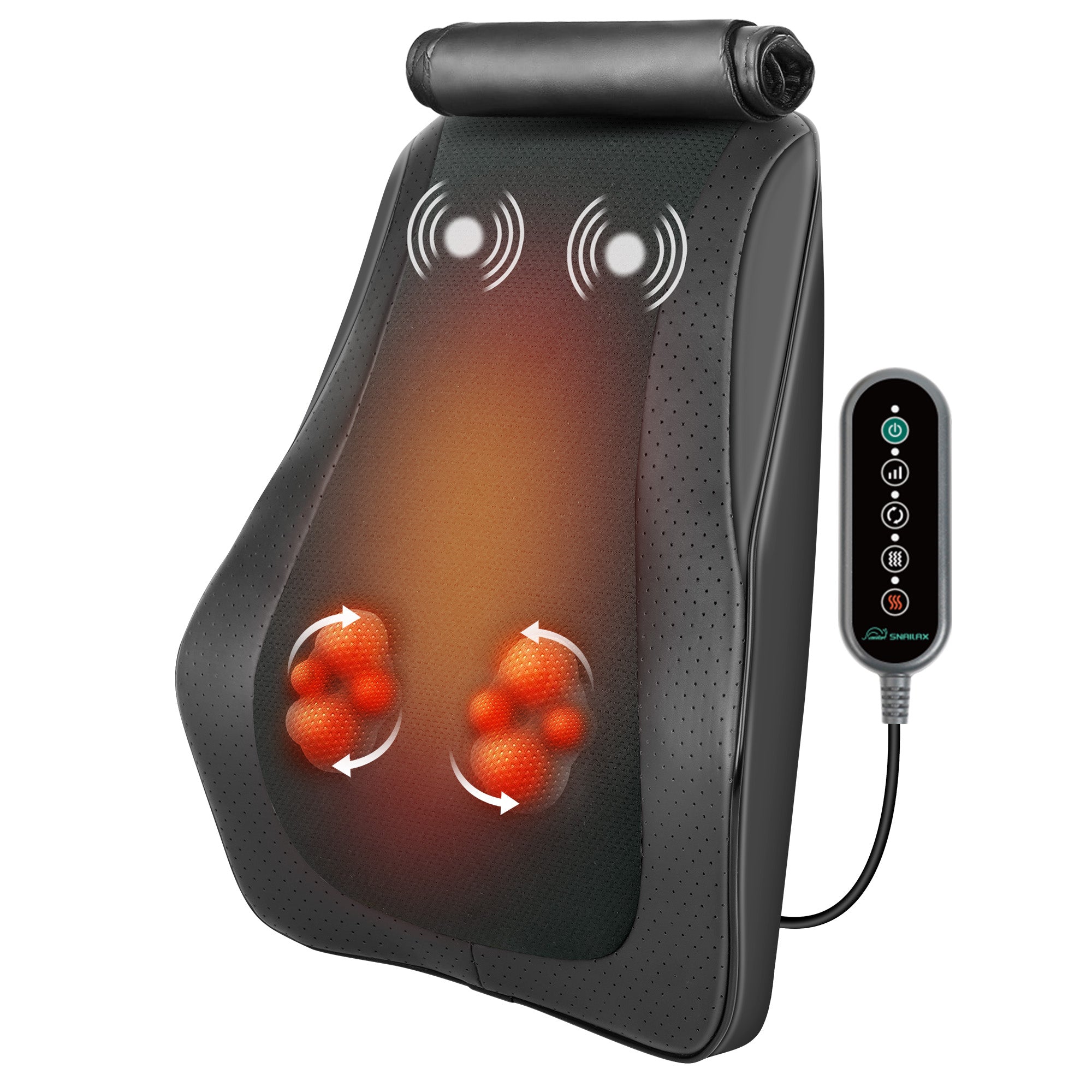 Heated Shiatsu Lower Back Massager - Neck Shoulder Pain Relief Massage Pad