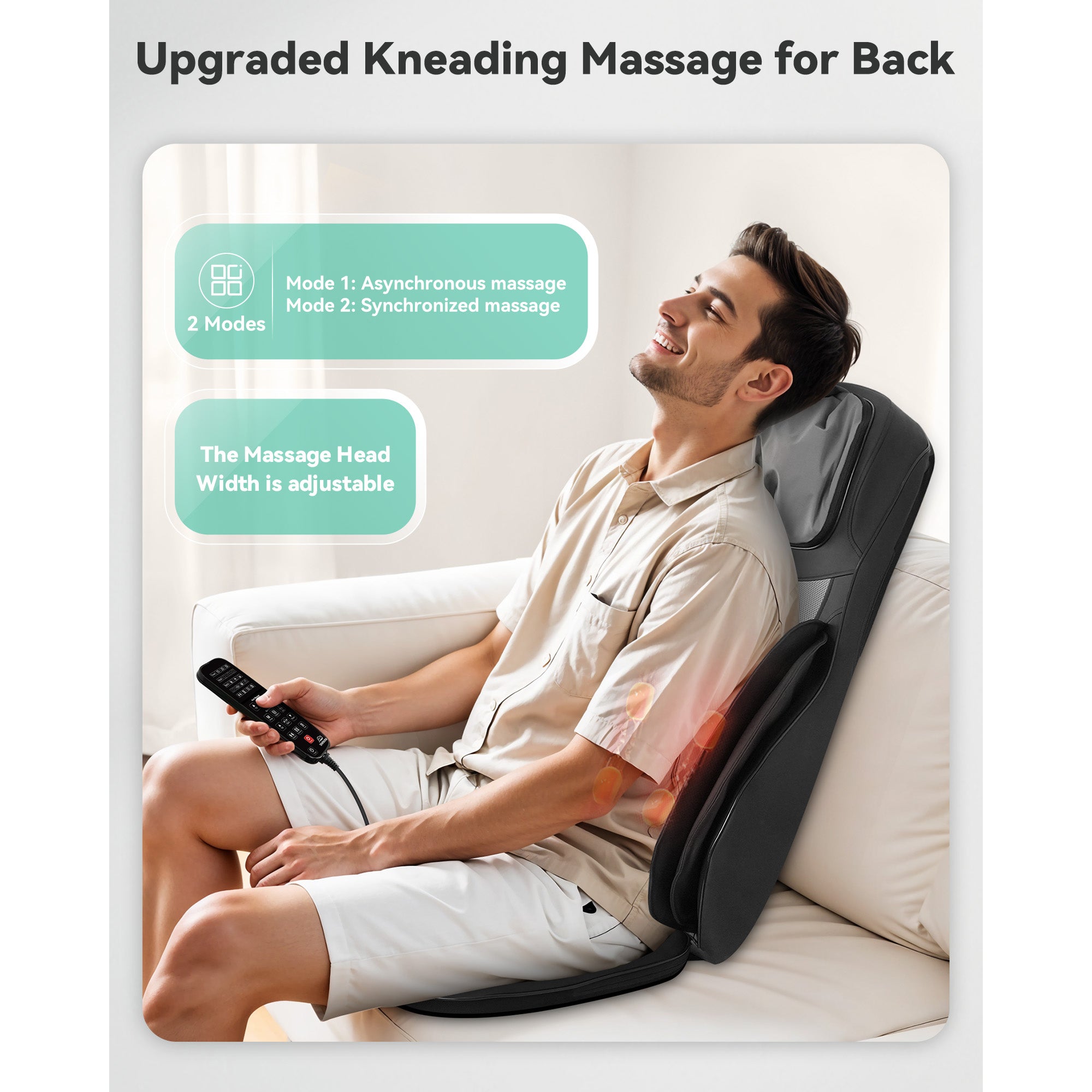 Full Body Massage Chair Pad, Shiatsu Neck and Back Massager with Heat