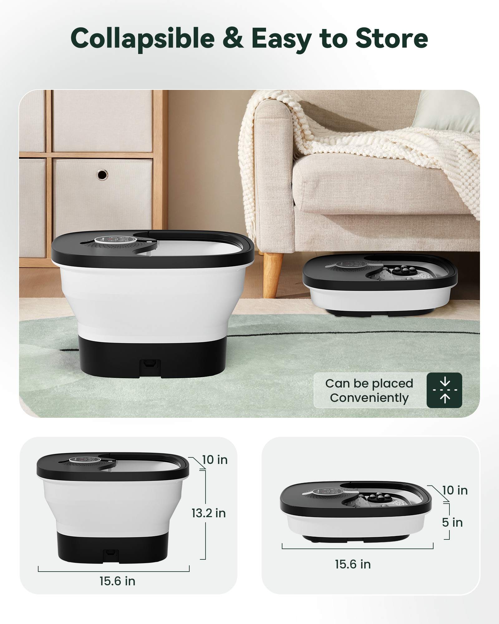 Snailax Foot Spa Bath Massager with Remote Control & Shiatsu Massage Rollers