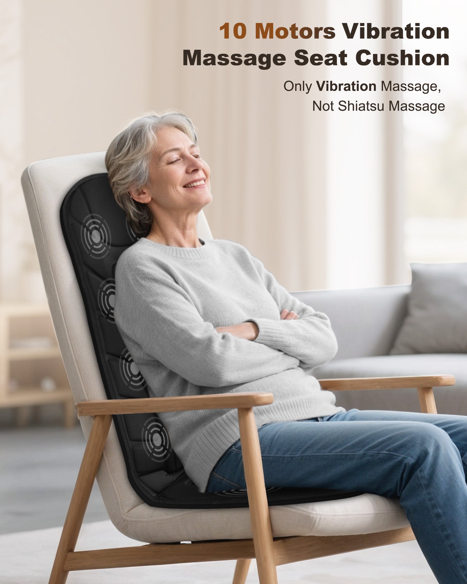 Heated Vibrating Back Massager for Chair - Neck & Lower Pain Relief