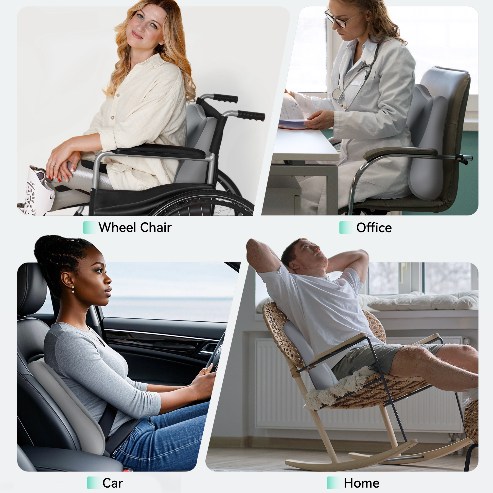 Snailax Memory Foam Lumbar Support Pillow for Office Chair & Car Seat