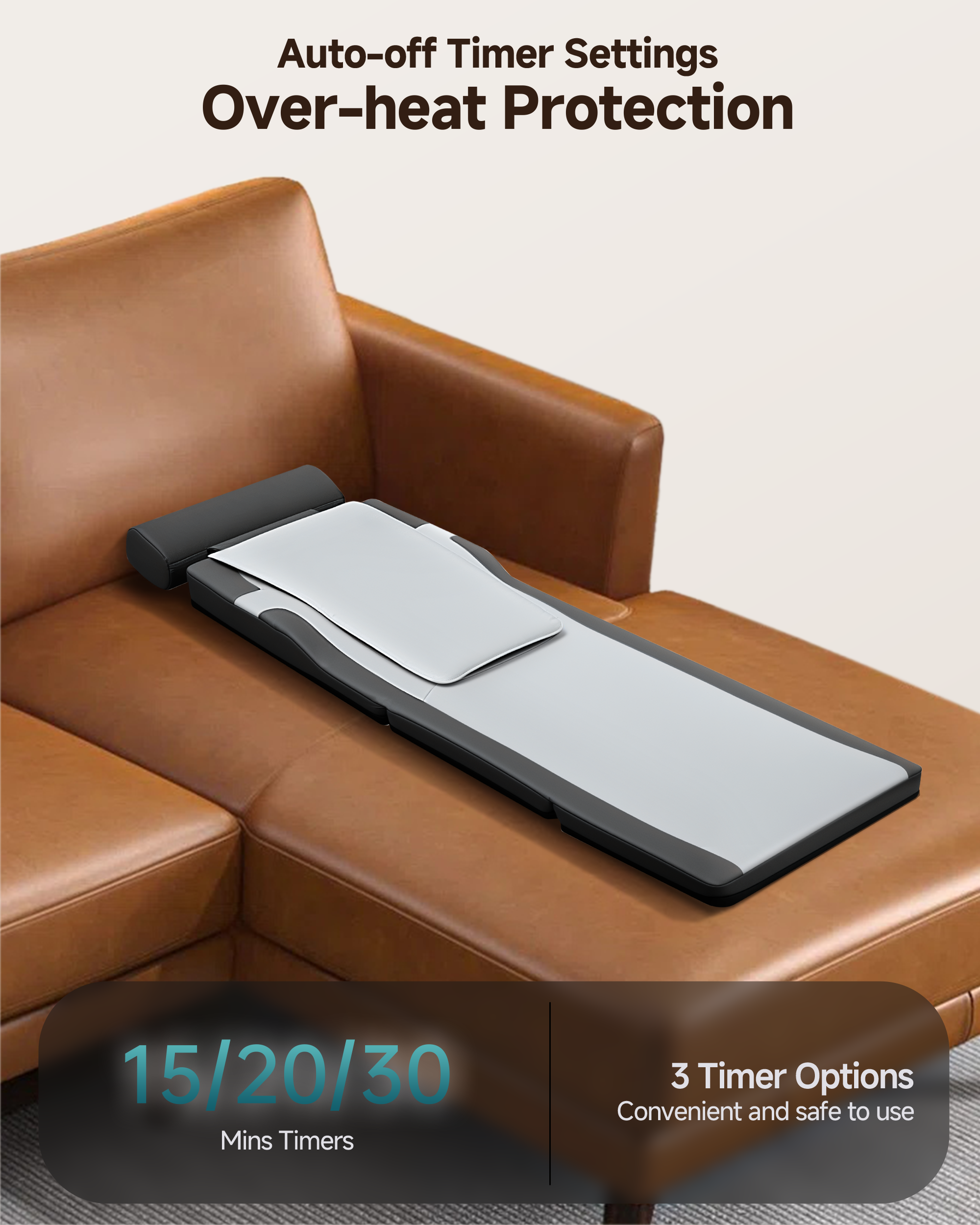 Shiatsu Back Massage Mat with Heat, Vibration Full Body Massage Mat