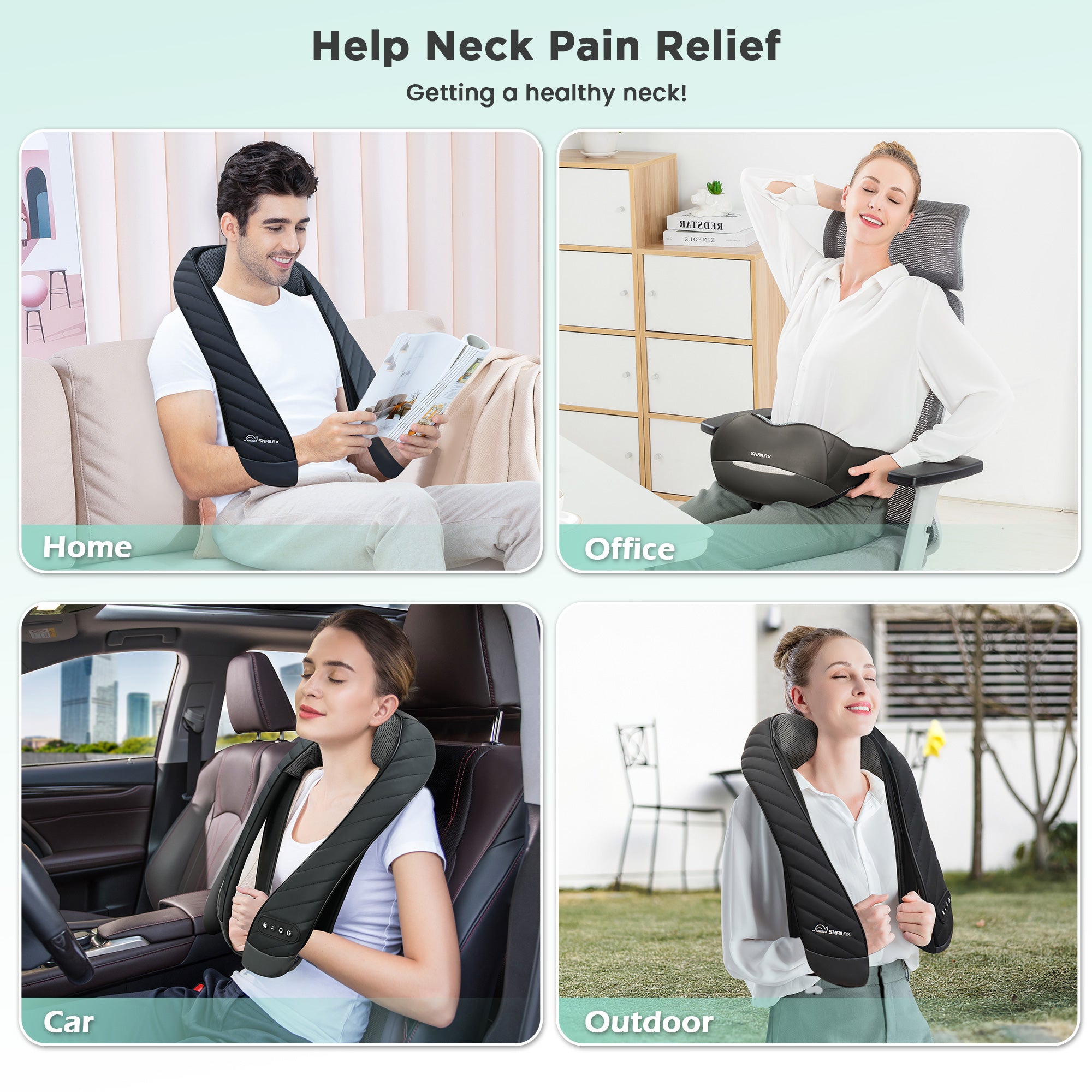 Shiatsu Neck Massager with Heat - 3D Kneading for Neck & Shoulder Pain