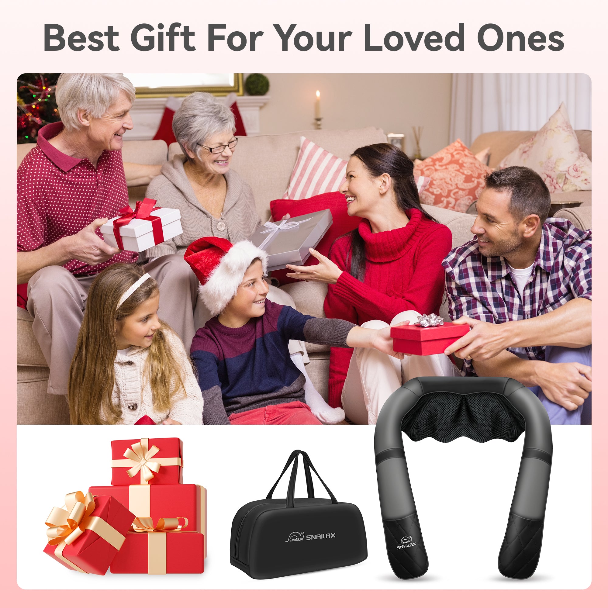 Masseur de cou Shiatsu rechargeable et chauffant – Portable pour les douleurs du dos et des épaules