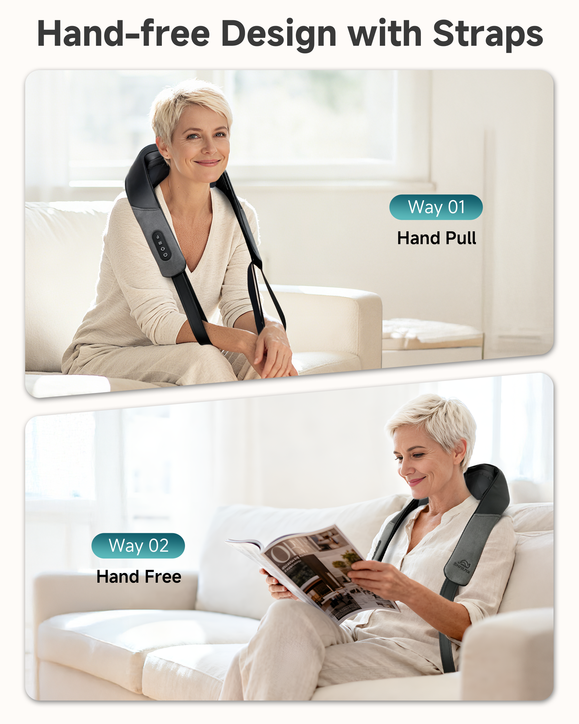 2026 Upgrade Cordless Shiatsu Neck Massager, Graphene & Heating Rechargable