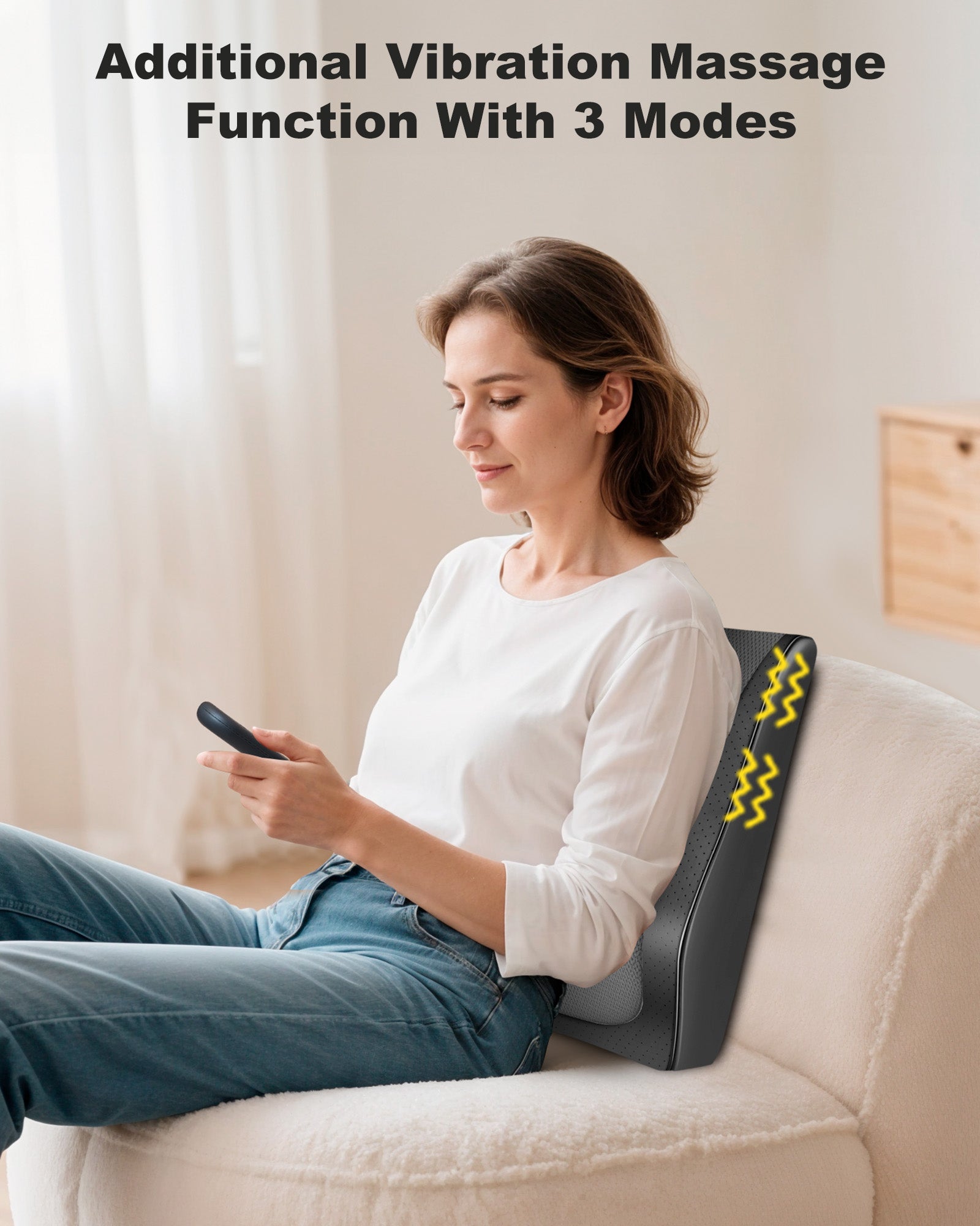 Snailax Cordless Heated Shiatsu Back and Neck Massager with Lumbar Support