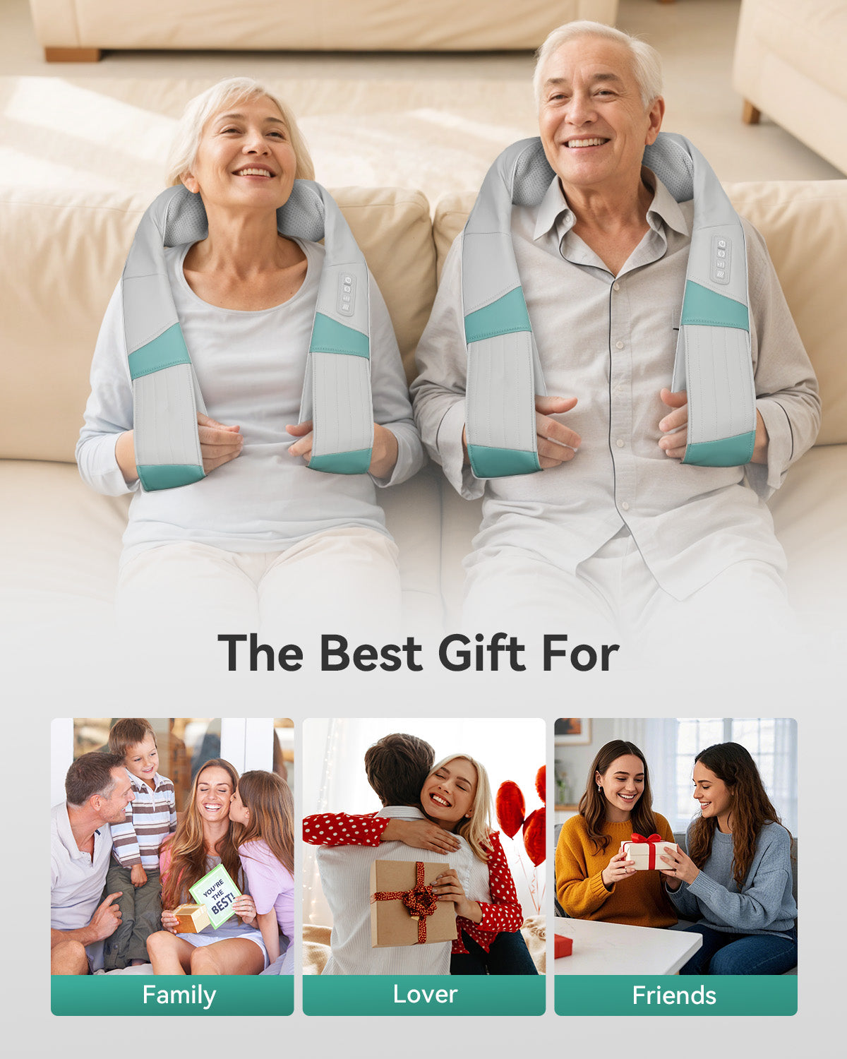 Snailax Cordless Neck Massager with Heat, with Portable Carry Bag