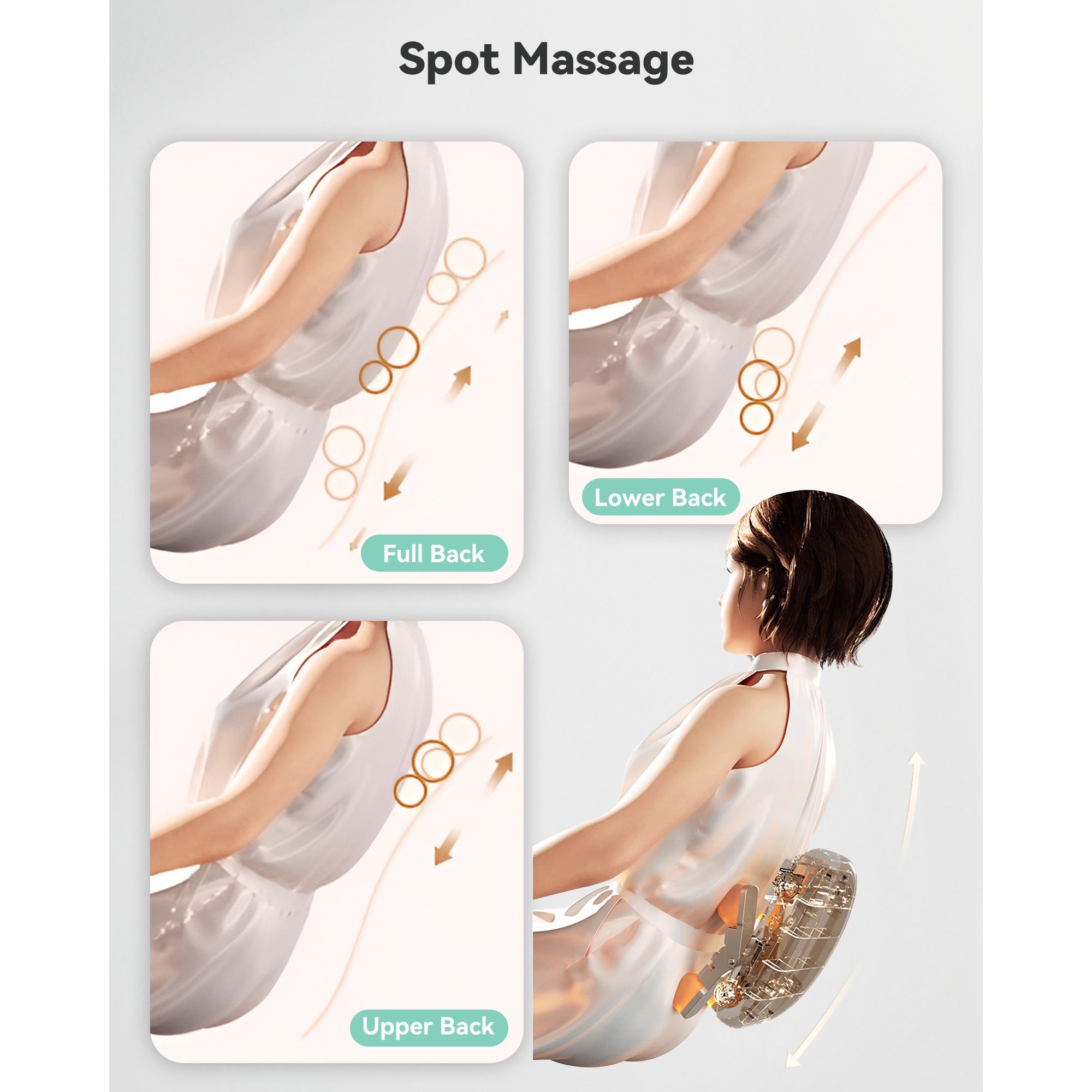 Full Body Massage Chair Pad, Shiatsu Neck and Back Massager with Heat