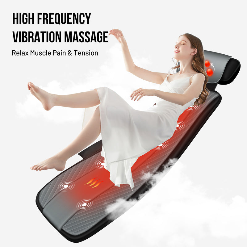 Snailax Full Body Heating Massage Mat & Movable Shiatsu Neck Massager Pillow - 336