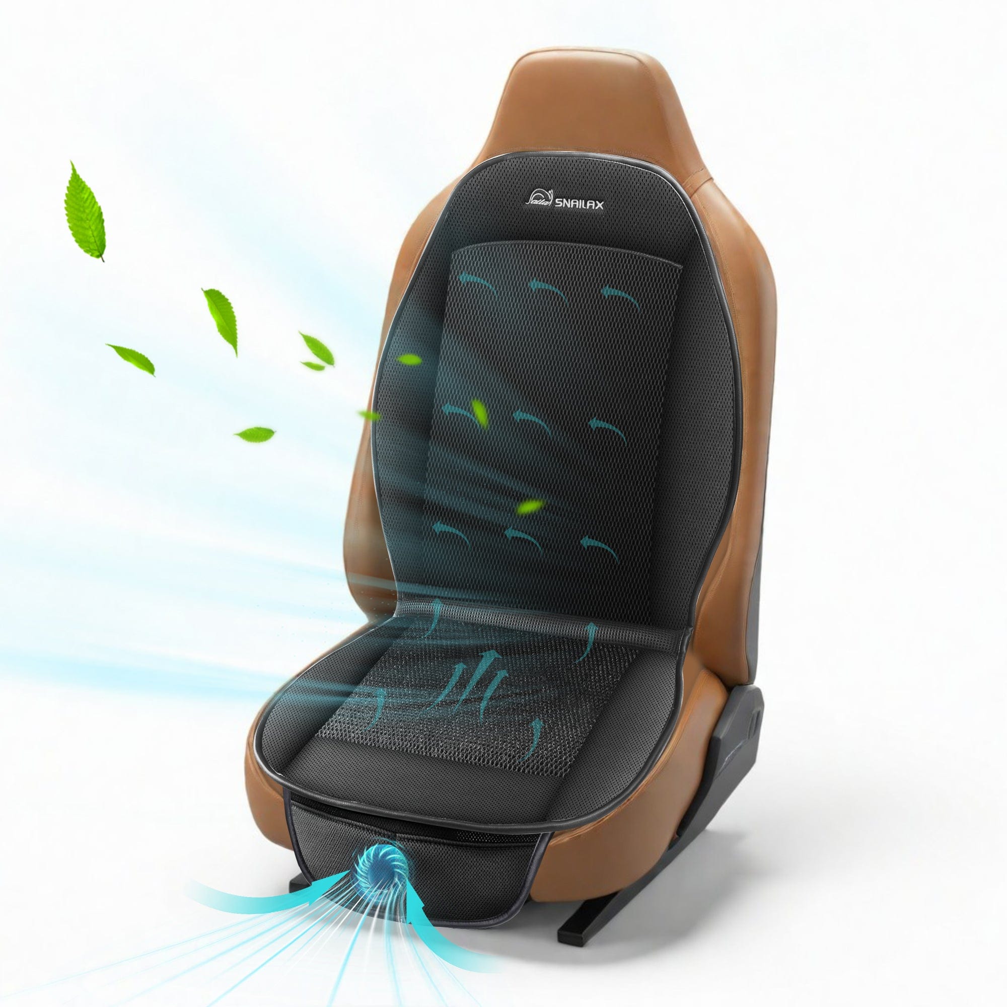 Snailax Back Massager Snailax Cooling Car Seat Cover for Car with 3 Adjustable Cooling Air Speeds, Universal Fit for Most Cars, SUV, Truck, USB Charging - 278