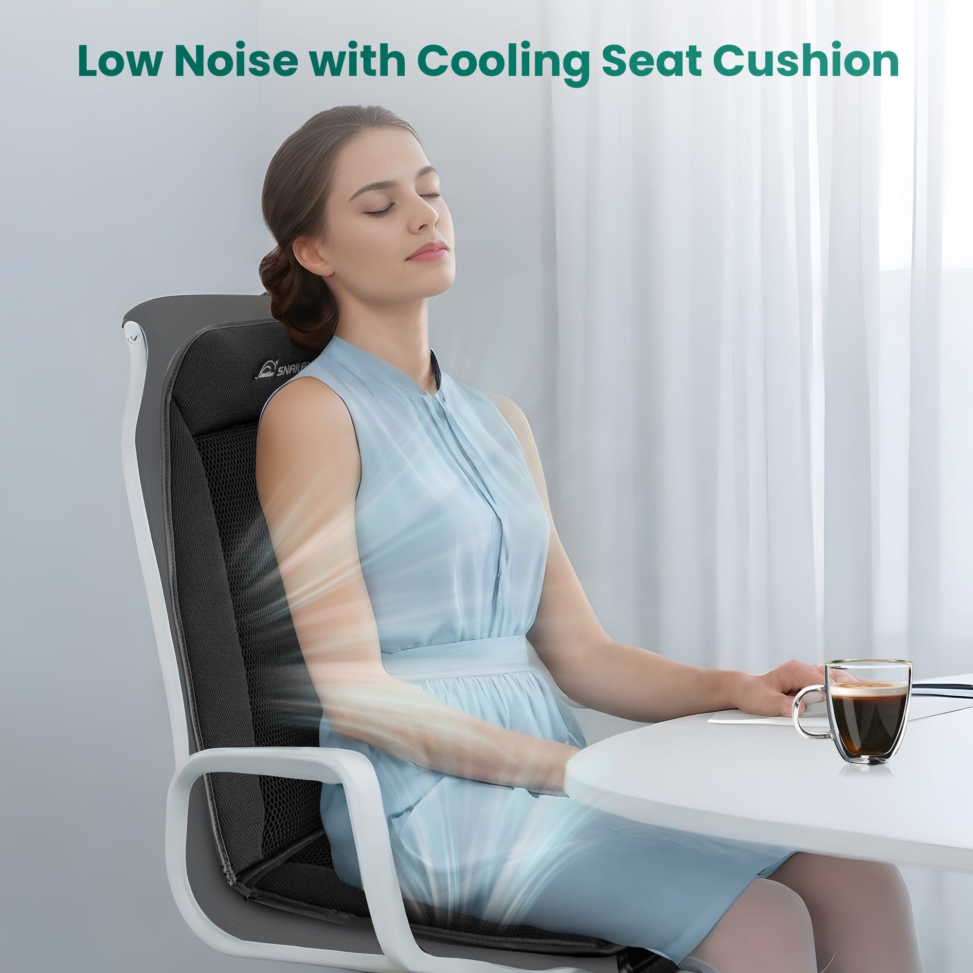 Snailax Back Massager Snailax Cooling Car Seat Cover for Car with 3 Adjustable Cooling Air Speeds, Universal Fit for Most Cars, SUV, Truck, USB Charging - 278