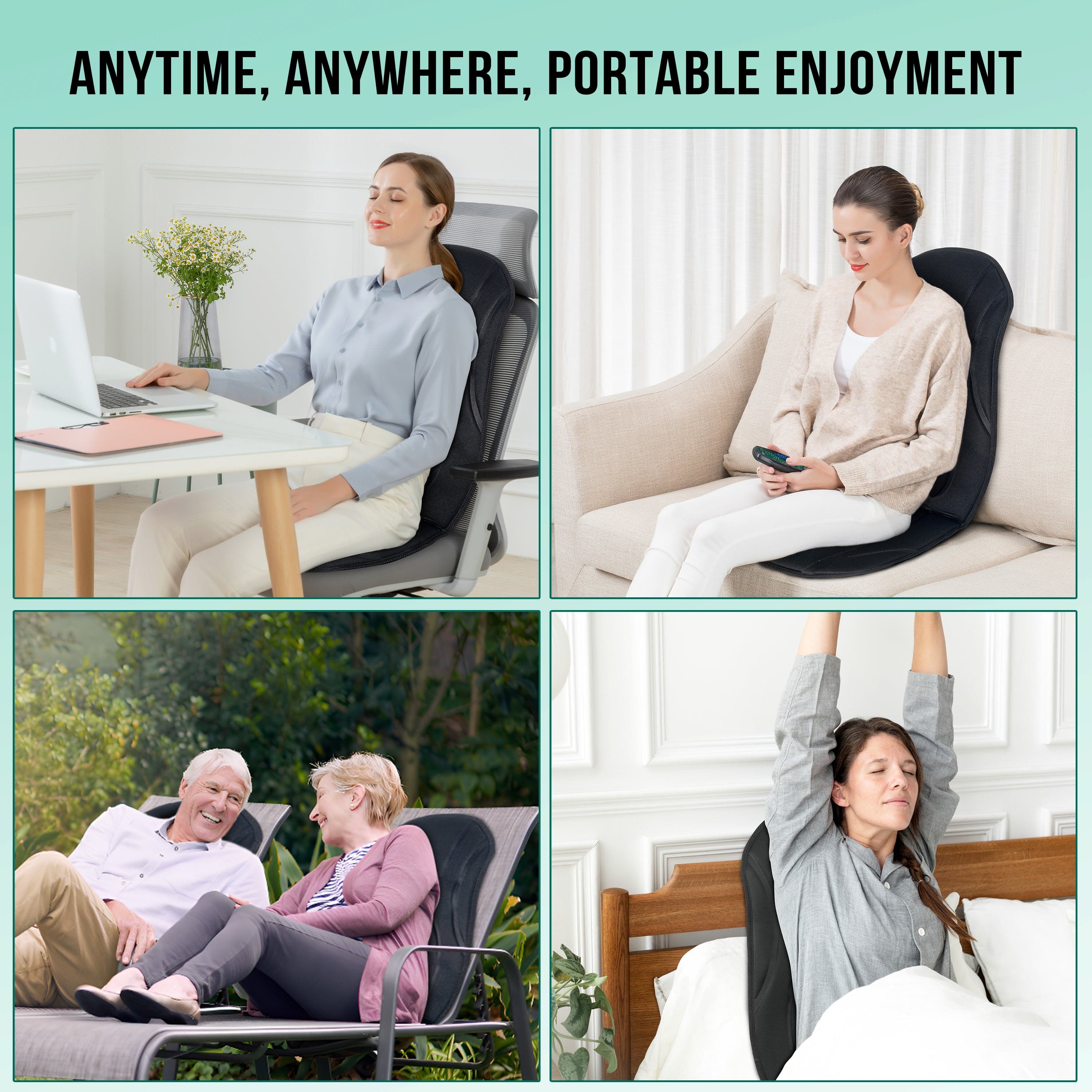 Snailax Back Massager Snailax Vibration Back Massager with Heat, Seat Massager with 8 Vibrating Motors & 5 Modes - 222