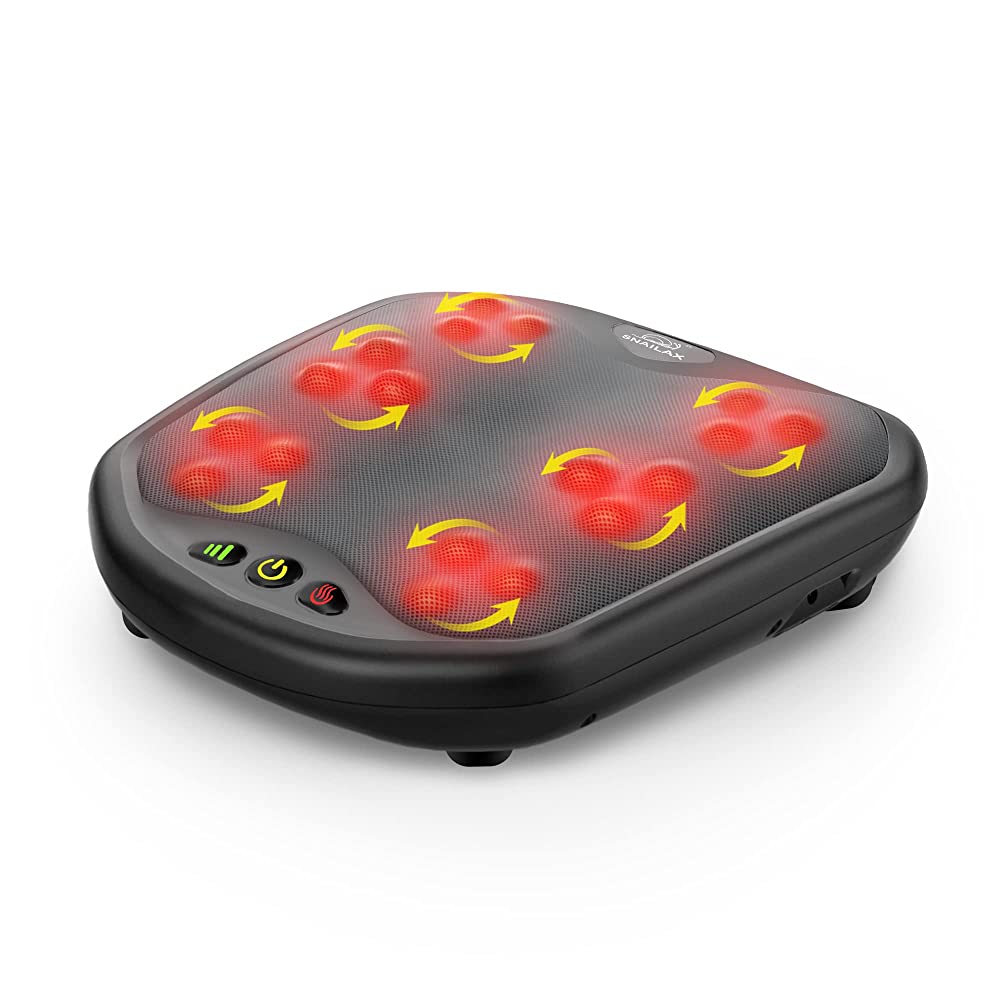 Black Snailax Shiatsu Foot Massager with Heat, FSA HSA Eligible, Washable Cover Kneading Foot & Back Massager, Heated Foot Warmer - 593