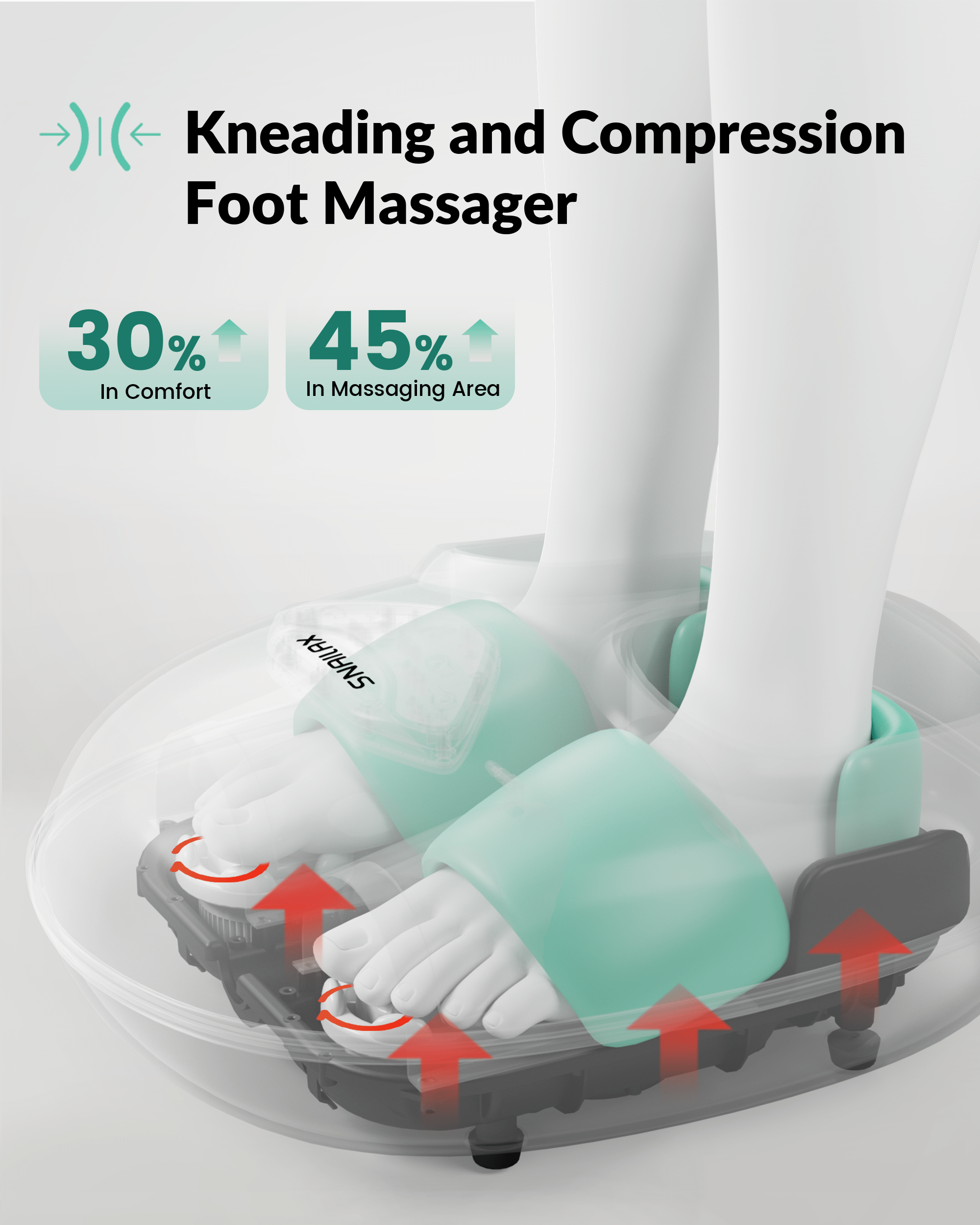 Snailax Foot massager Snailax Shiatsu Foot Massager with Heat, Rolling Compression Feet Massager Machine, Size up to 14“ Multiple Modes - 545