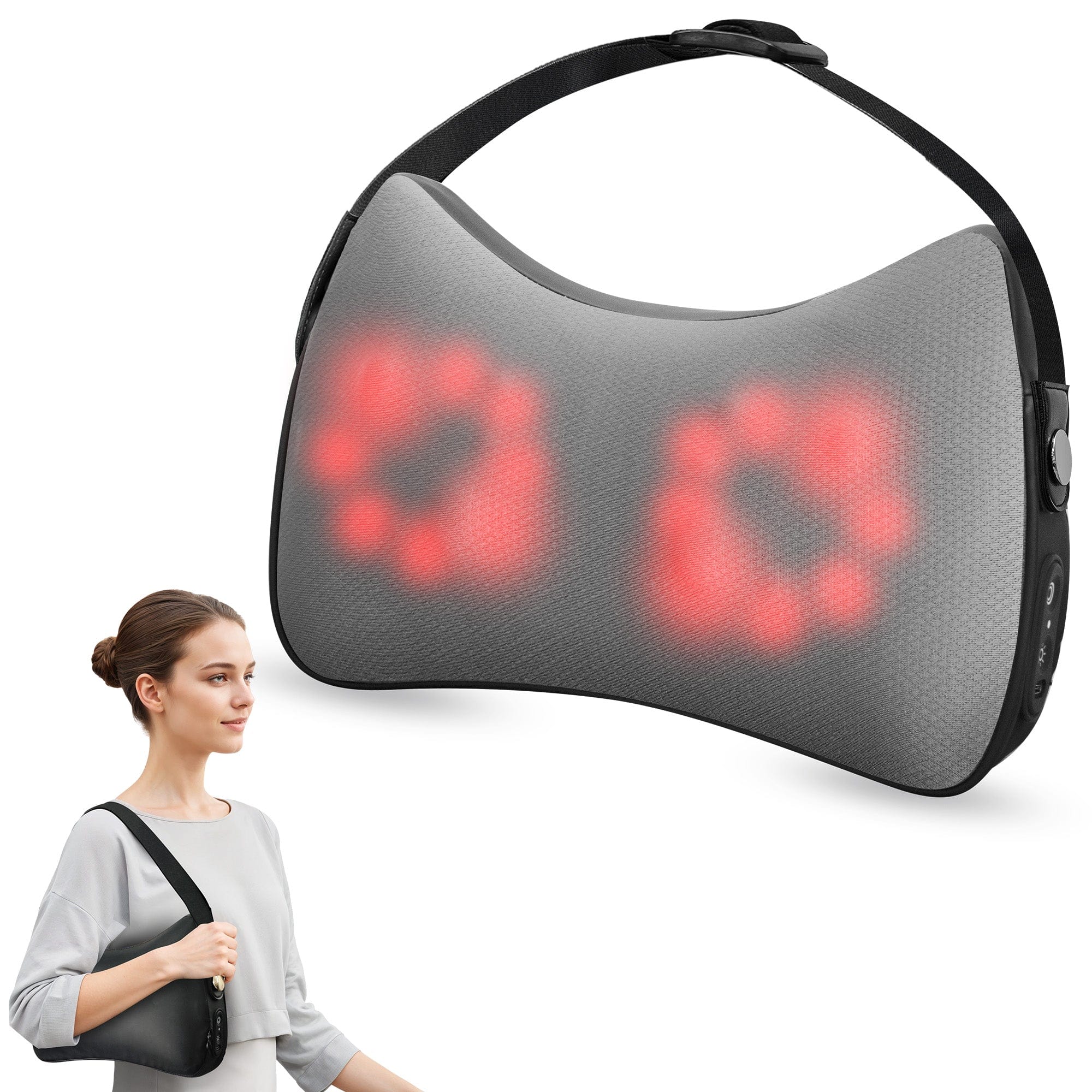 Snailax Lumbar Support & Massager Snailax Back and Neck Massager with Heat, Cordless Shiatsu Neck Massager, 4D Massager for Neck, Shoulder, Lower Back, Massage Pillow - 145