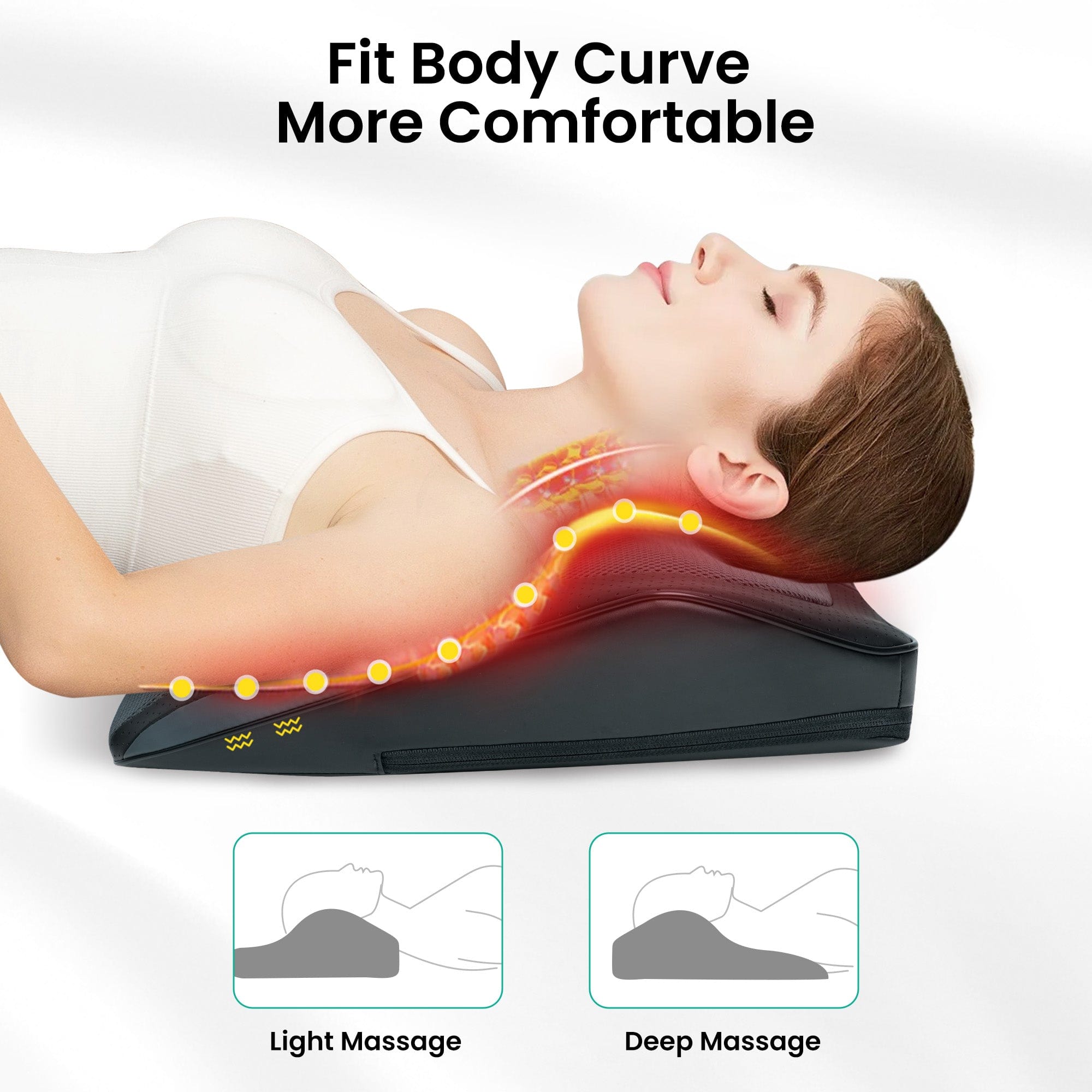 Snailax Lumbar Support & Massager Snailax Back Massager for Back Pain Deep Tissue, Shiatsu Lower Back Neck Massager with Heat, Kneading Massage Pillow for Back Neck Shoulder - 128