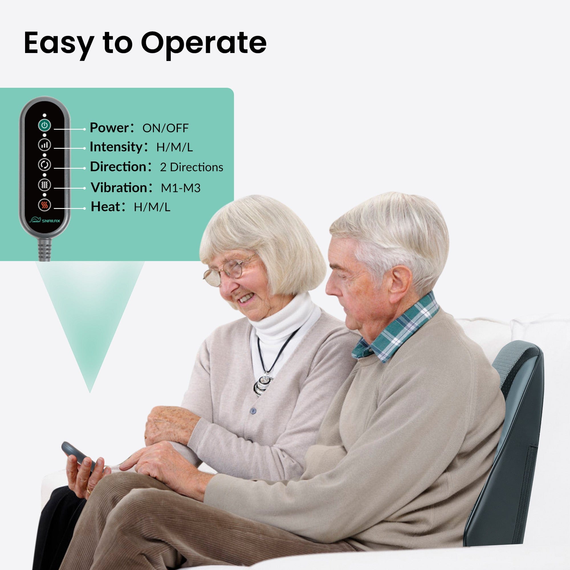 Snailax Lumbar Support & Massager Snailax Back Massager for Back Pain Deep Tissue, Shiatsu Lower Back Neck Massager with Heat, Kneading Massage Pillow for Back Neck Shoulder - 128