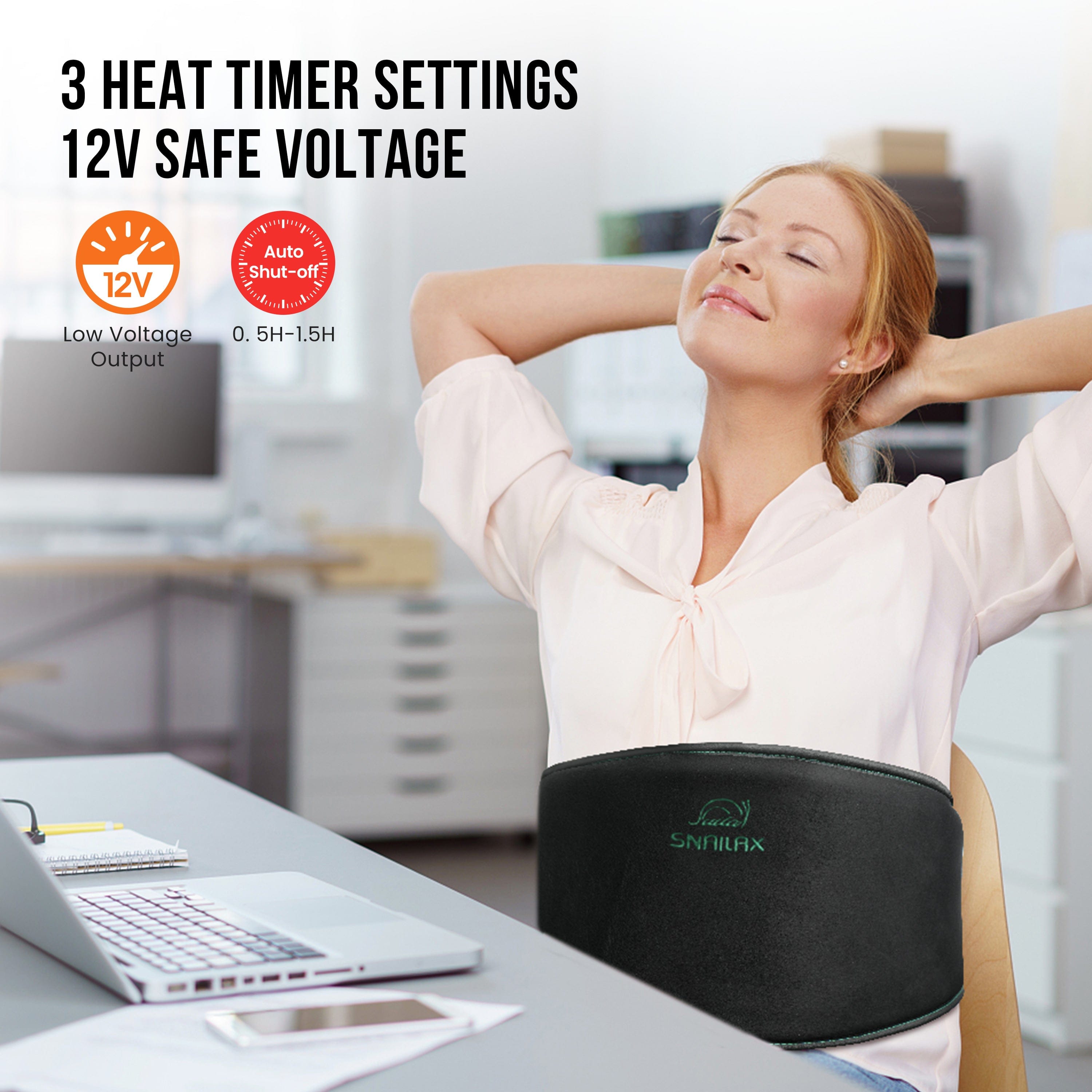 Snailax Lumbar Support & Massager Snailax Vibration Massage Belt for Back Pain Relief with Heat - 606