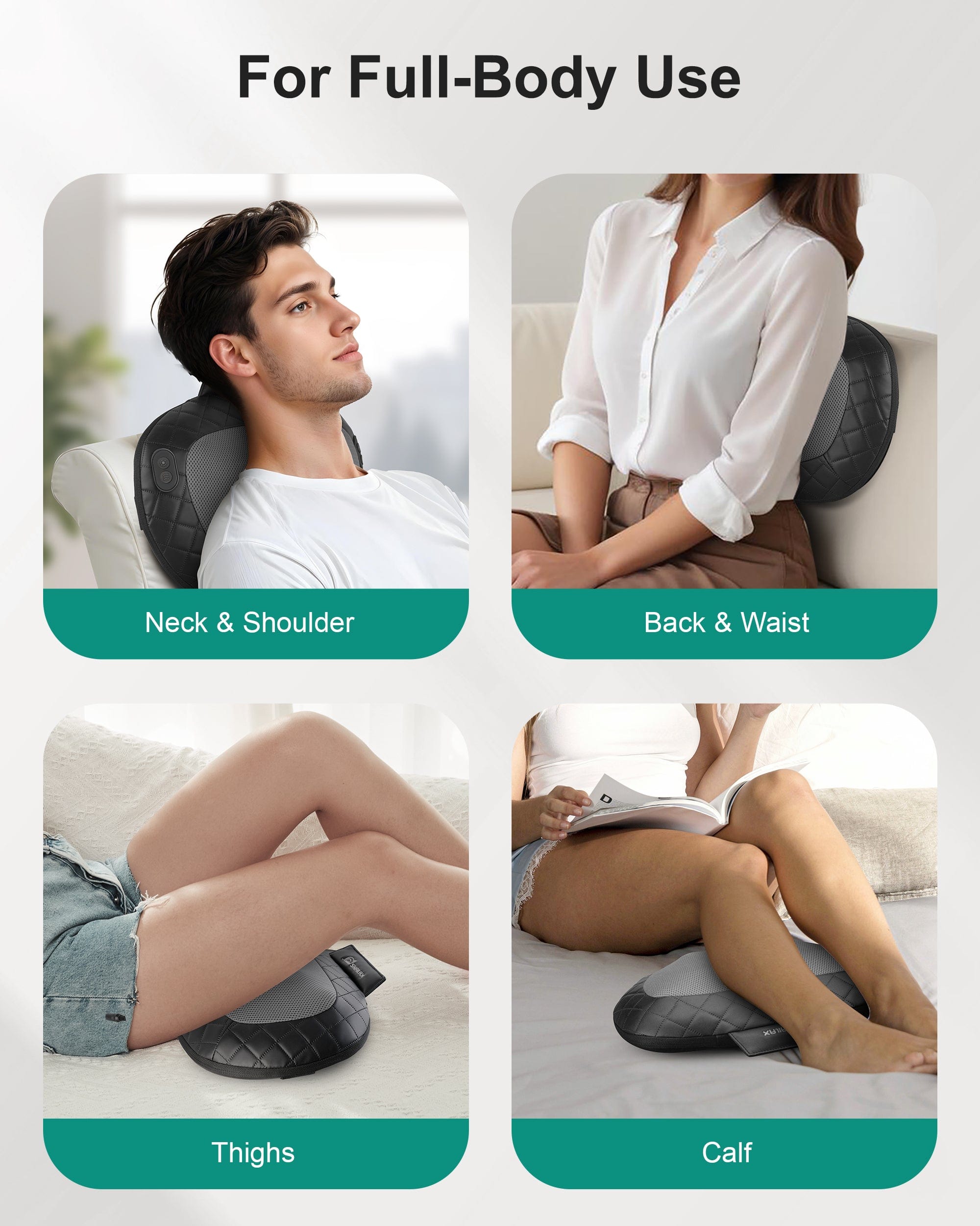 Snailax Neck Massager Snailax Shiatsu Back and Neck Massager with Heat, Electric Massager for Shoulder, Neck, Back, Kneading Deep Tissue Massage Pillow - 618B