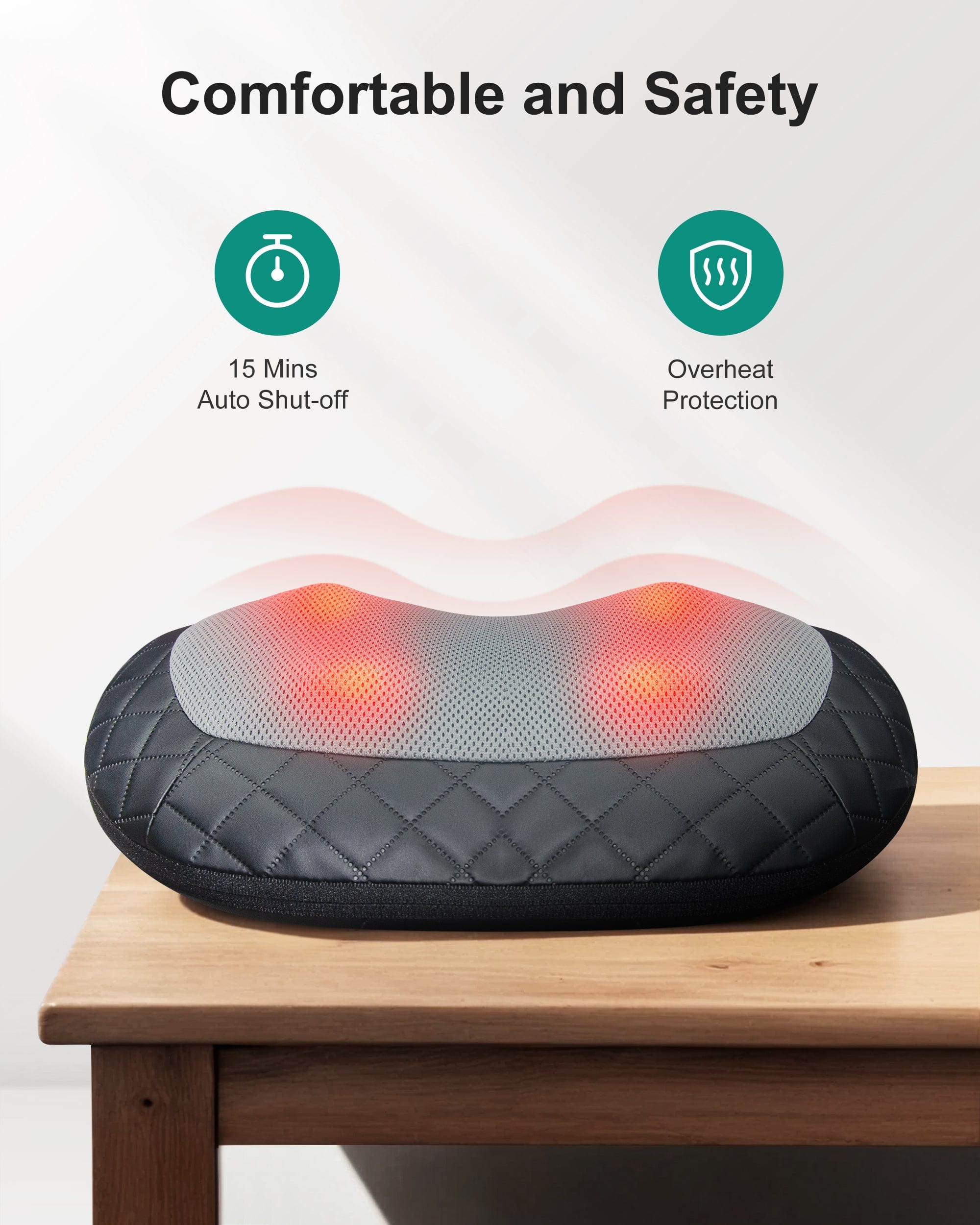 Snailax Neck Massager Snailax Shiatsu Back and Neck Massager with Heat, Electric Massager for Shoulder, Neck, Back, Kneading Deep Tissue Massage Pillow - 618B