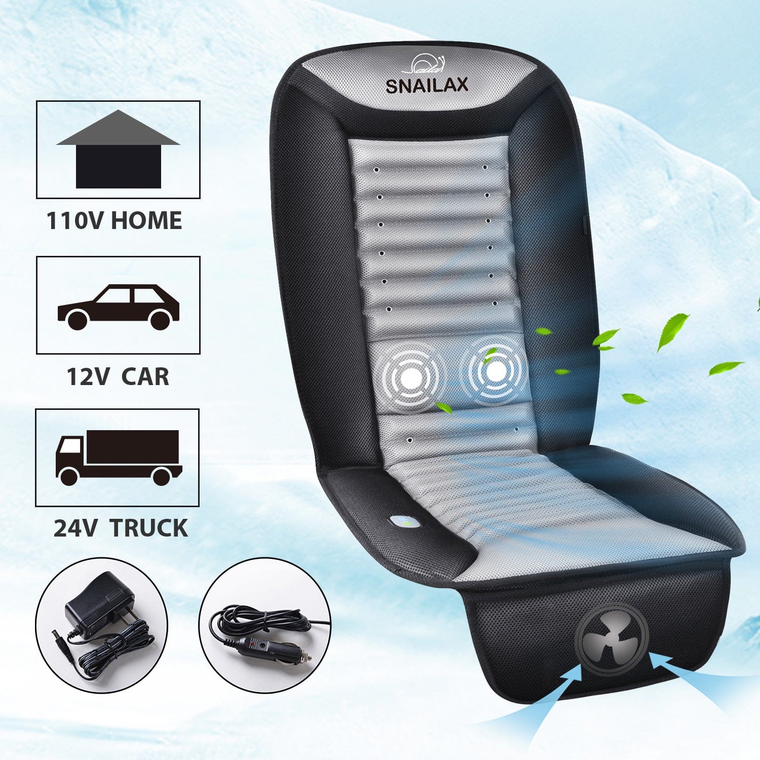Snailax USA Snailax Cooling Car Seat Cushion with Vibration Massage - 252