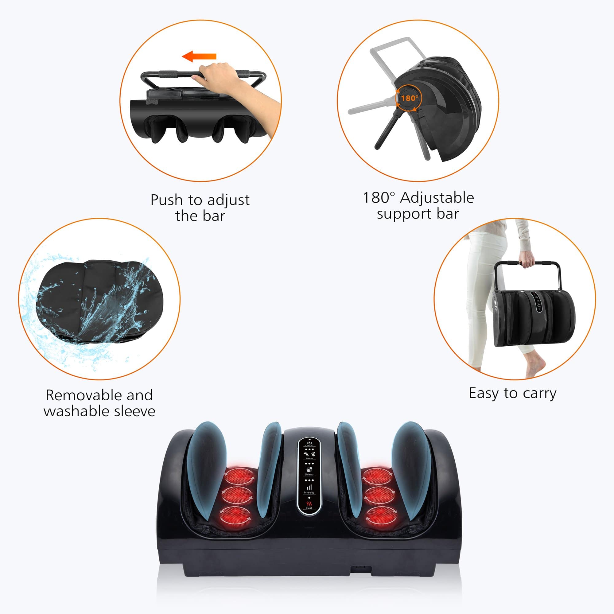 Detachable and machine-washable foot sleeves of Snailax 598 massager