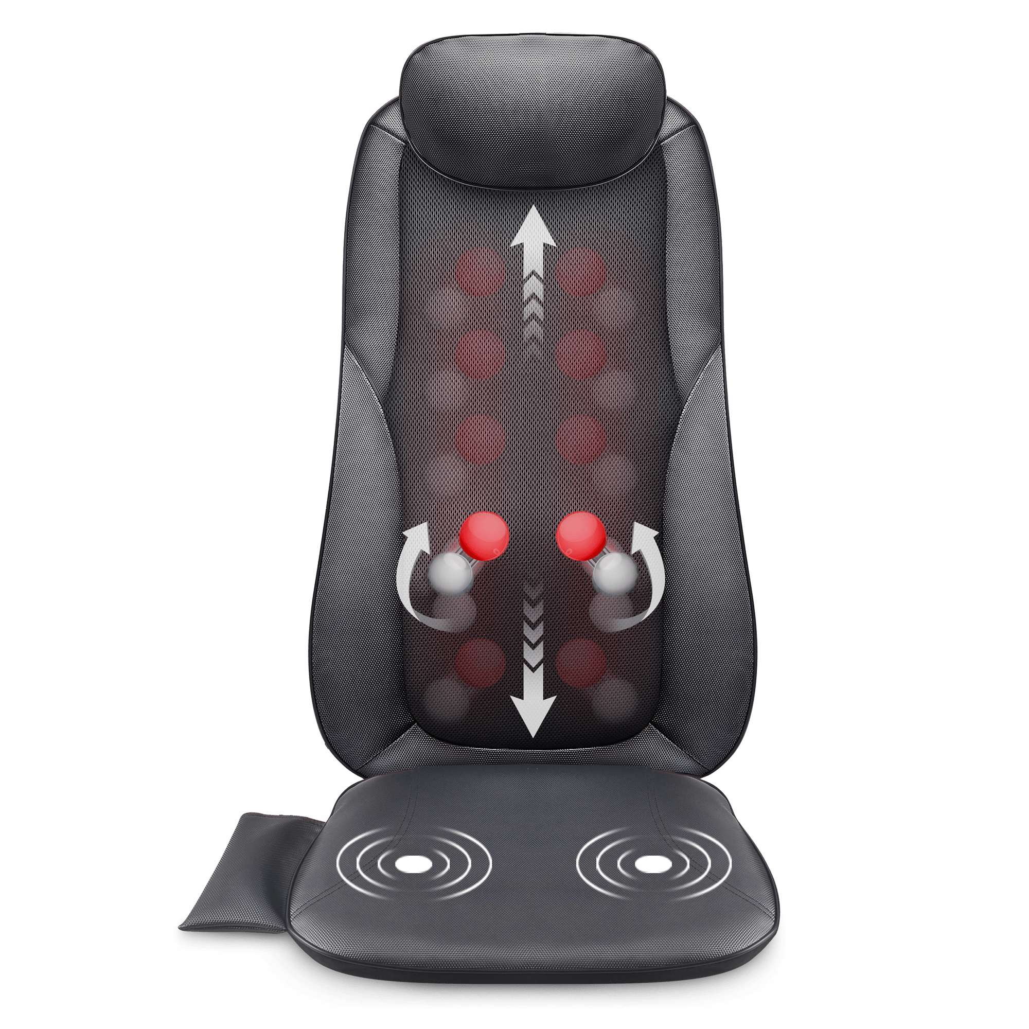 Snailax Shiatsu Massage Seat Cushion - 2D/3D 2-in-1 Modes Back Massager with Heat - 269