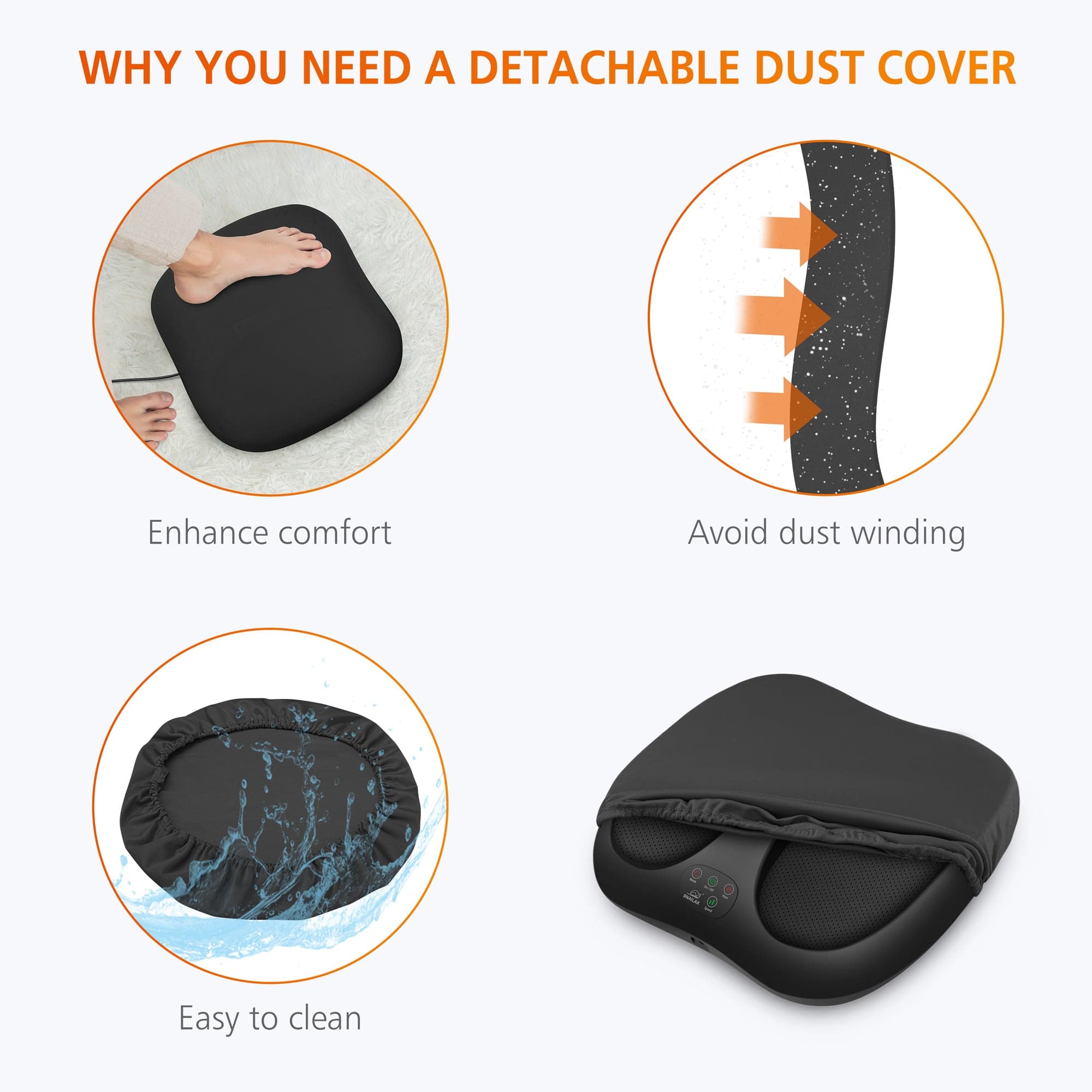 Snailax Foot Massager Machine, Rolling Scrapping Vibration Foot Massager with Heat-594