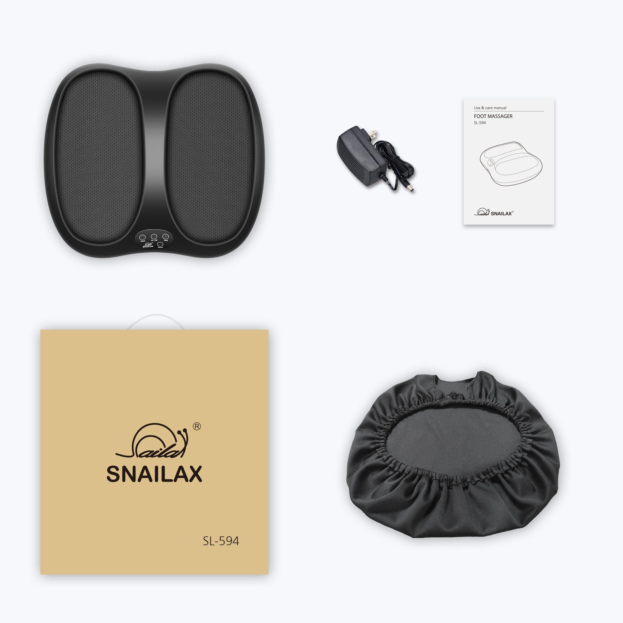 Snailax Foot Massager Machine, Rolling Scrapping Vibration Foot Massager with Heat-594