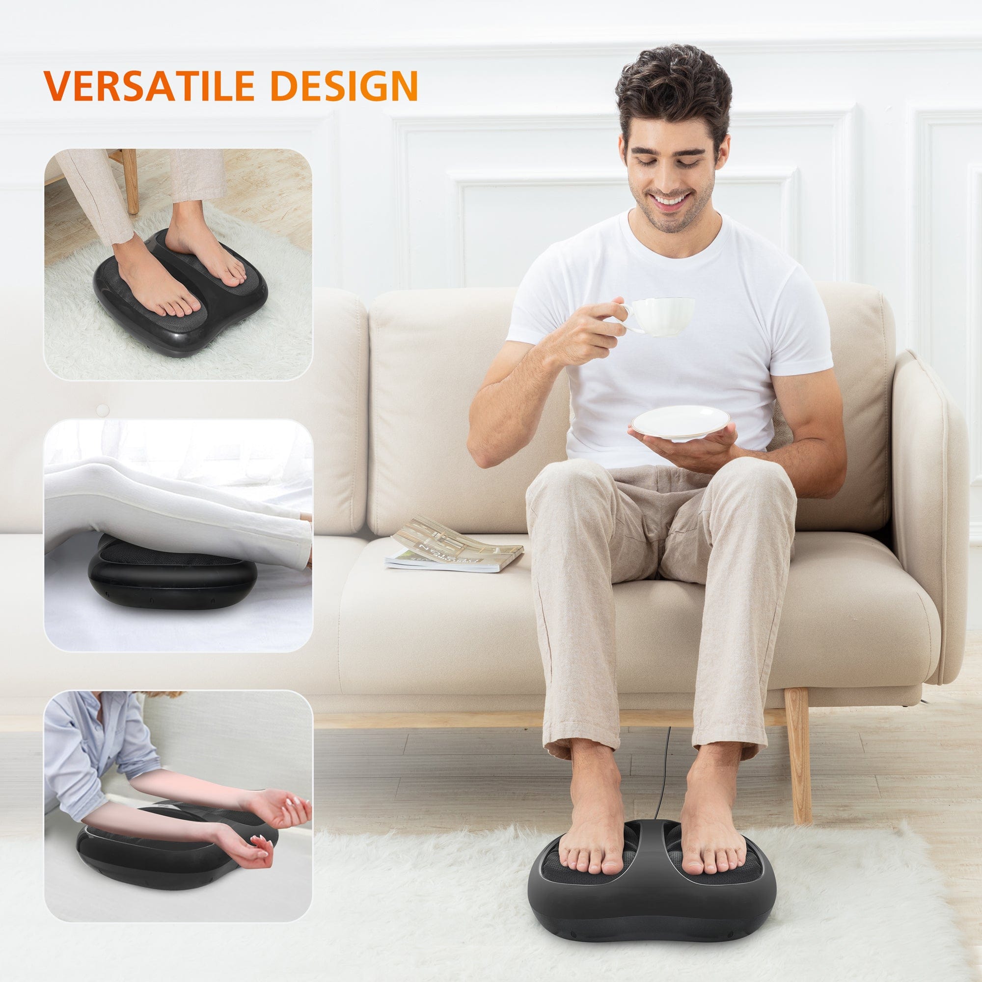 Snailax Foot Massager Machine, Rolling Scrapping Vibration Foot Massager with Heat-594