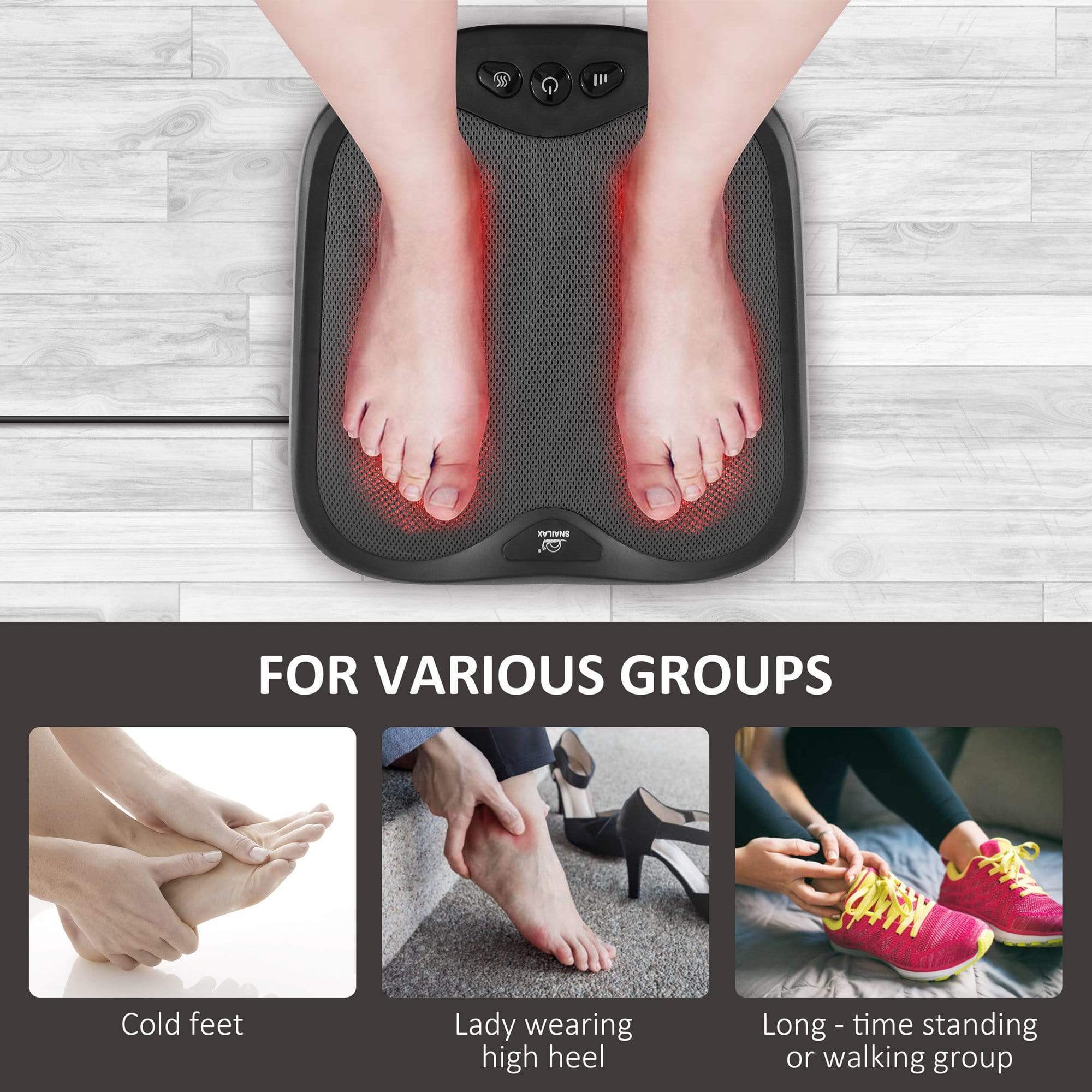 SNAILAX Foot massager Shiatsu Kneading Foot & Back Massager - 593