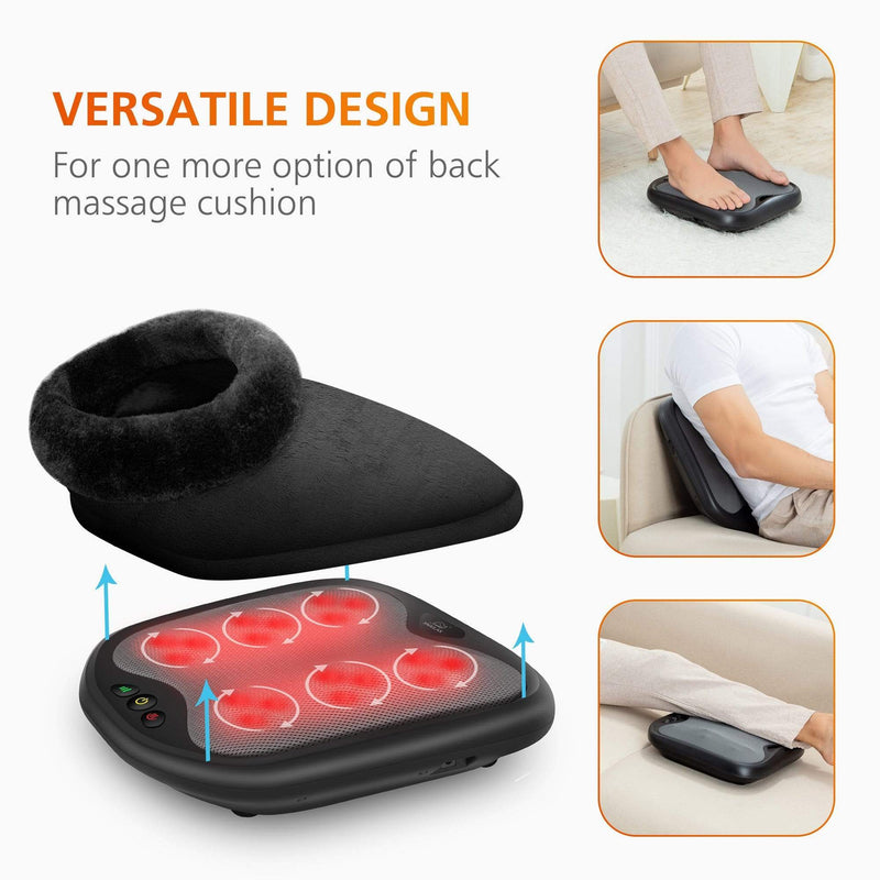 SNAILAX Foot massager Snailax Shiatsu Foot Massager with Heat & Foot warmer with Washable Cover - 593G