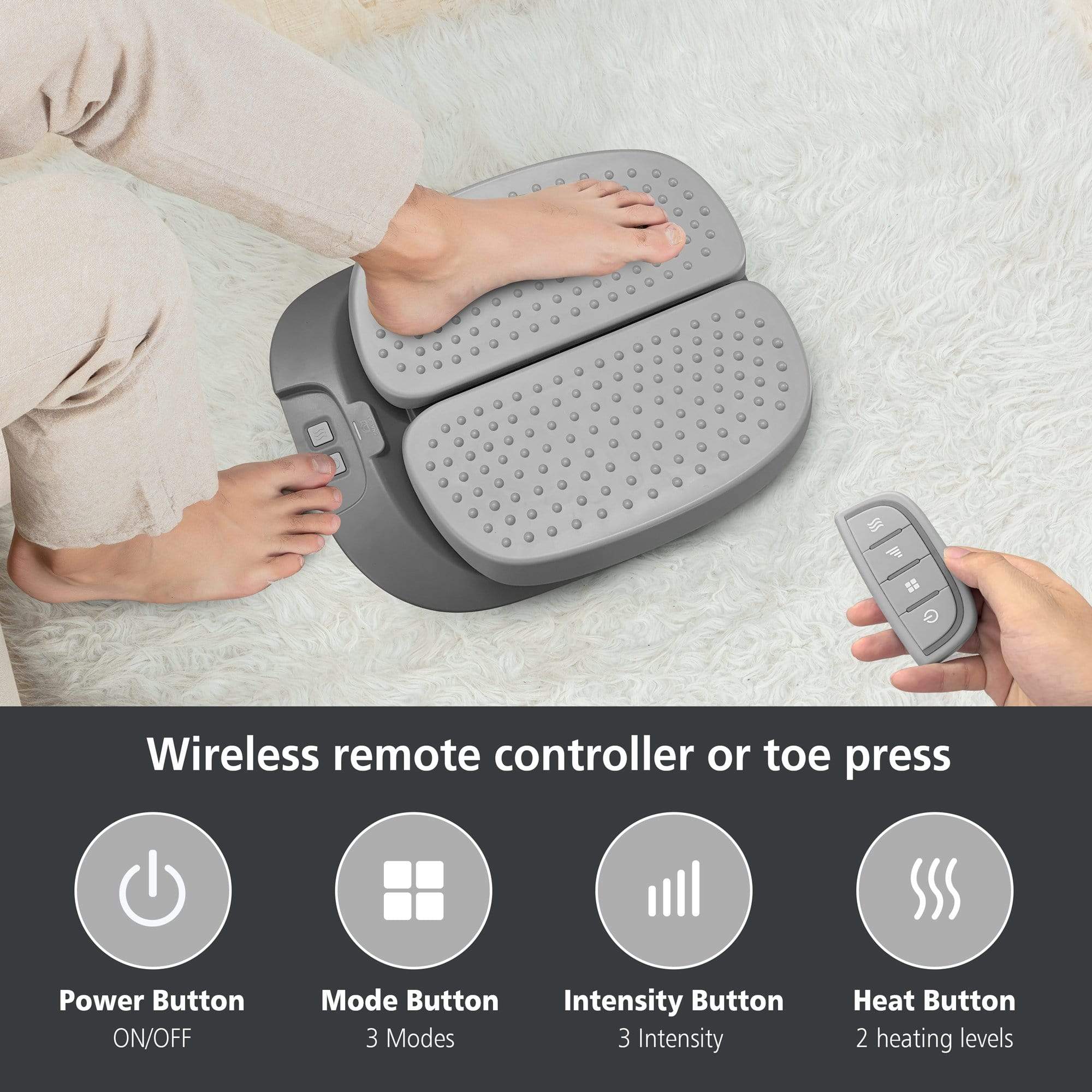 SNAILAX Foot massager Vibration Foot Massager with Heat and Washable Cover - 591