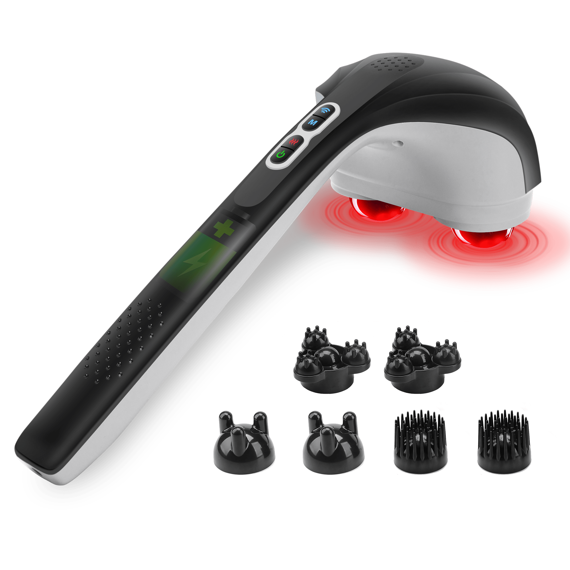 Snailax® Cordless Dual Heads Percussion Handheld Massager with Heat - 498
