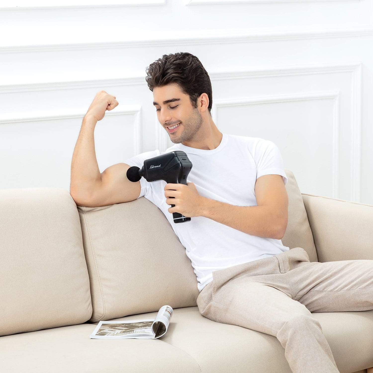 SNAILAX Handheld Cordless Massage Gun with Deep Tissue Percussion - 491