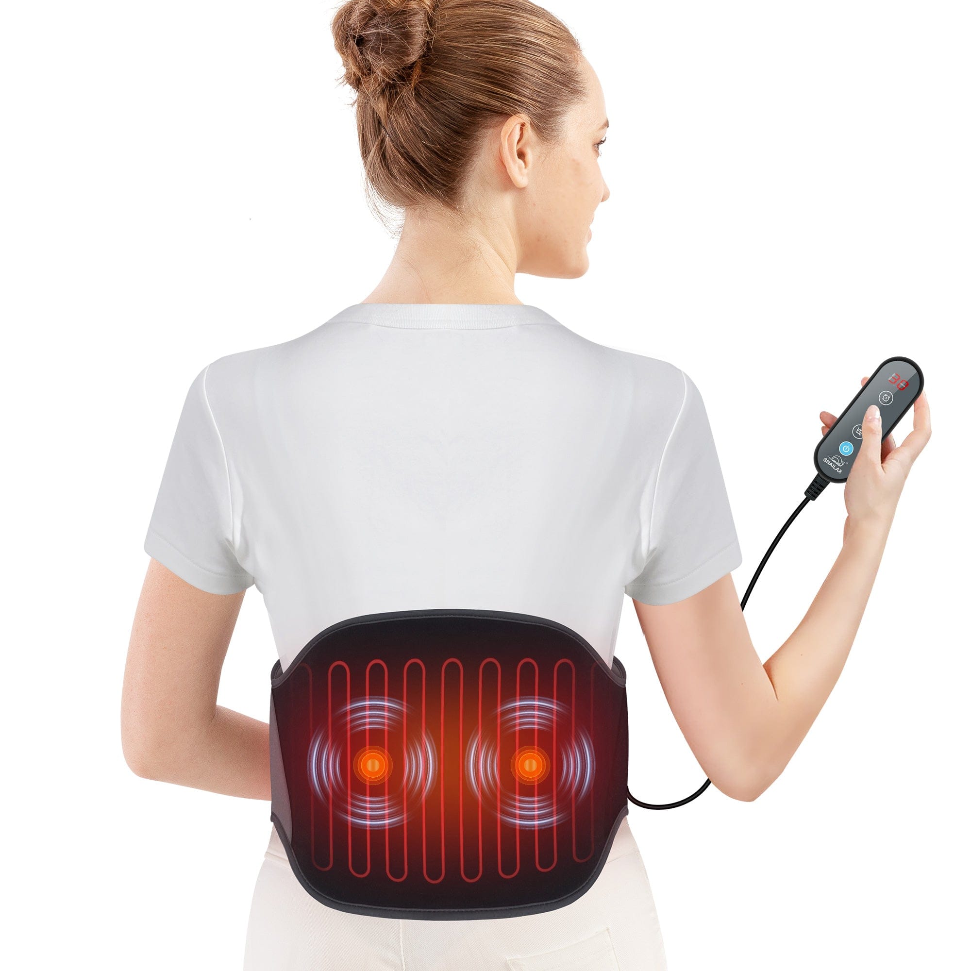 Snailax Lumbar Support & Massager Snailax Heating Pad for Back Pain Relief, Vibrating Back Massager with Heat - 6213