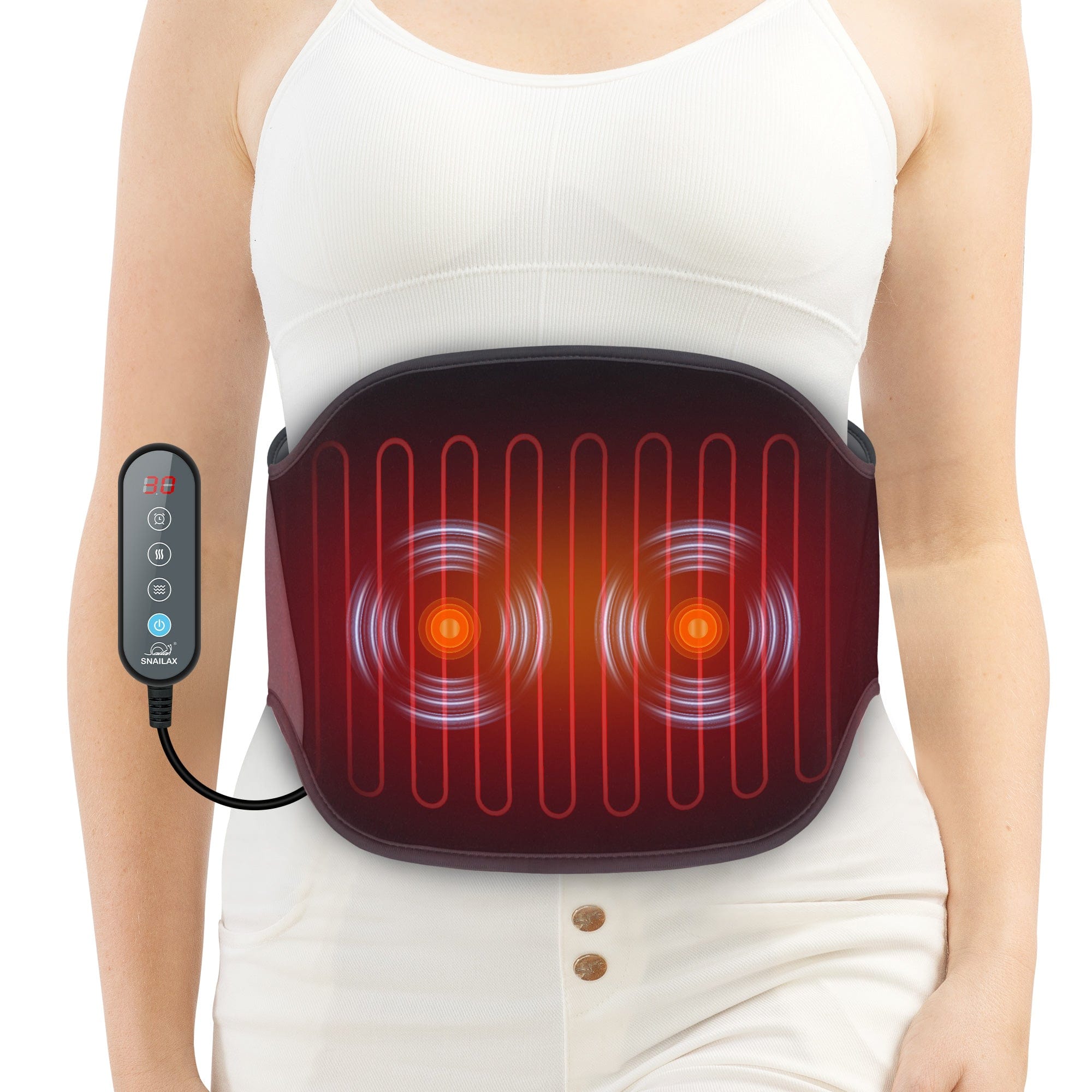 Snailax Lumbar Support & Massager Snailax Heating Pad for Back Pain Relief, Vibrating Back Massager with Heat - 6213