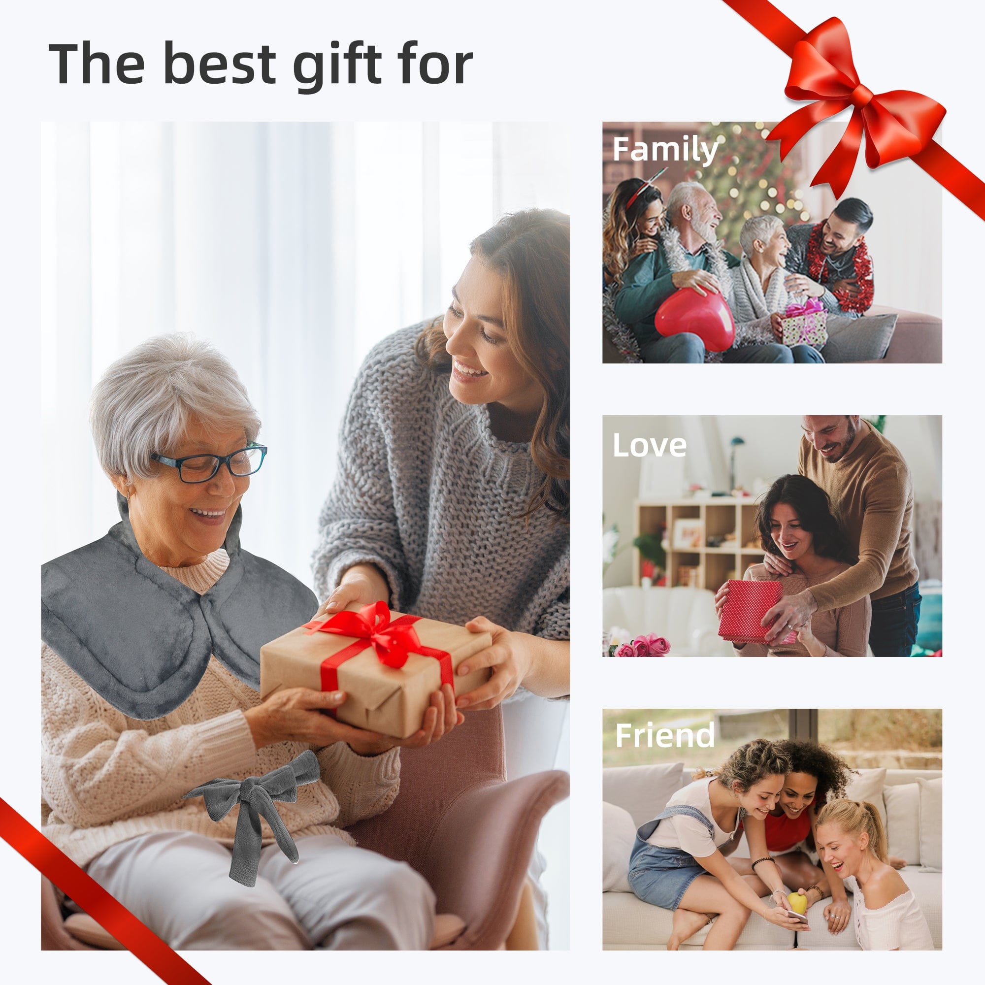 Snailax Massage Mat Heating Pad for Back Pain Relief, Snailax Electric Large Heating Pad for Neck and Shoulders - 019SHF