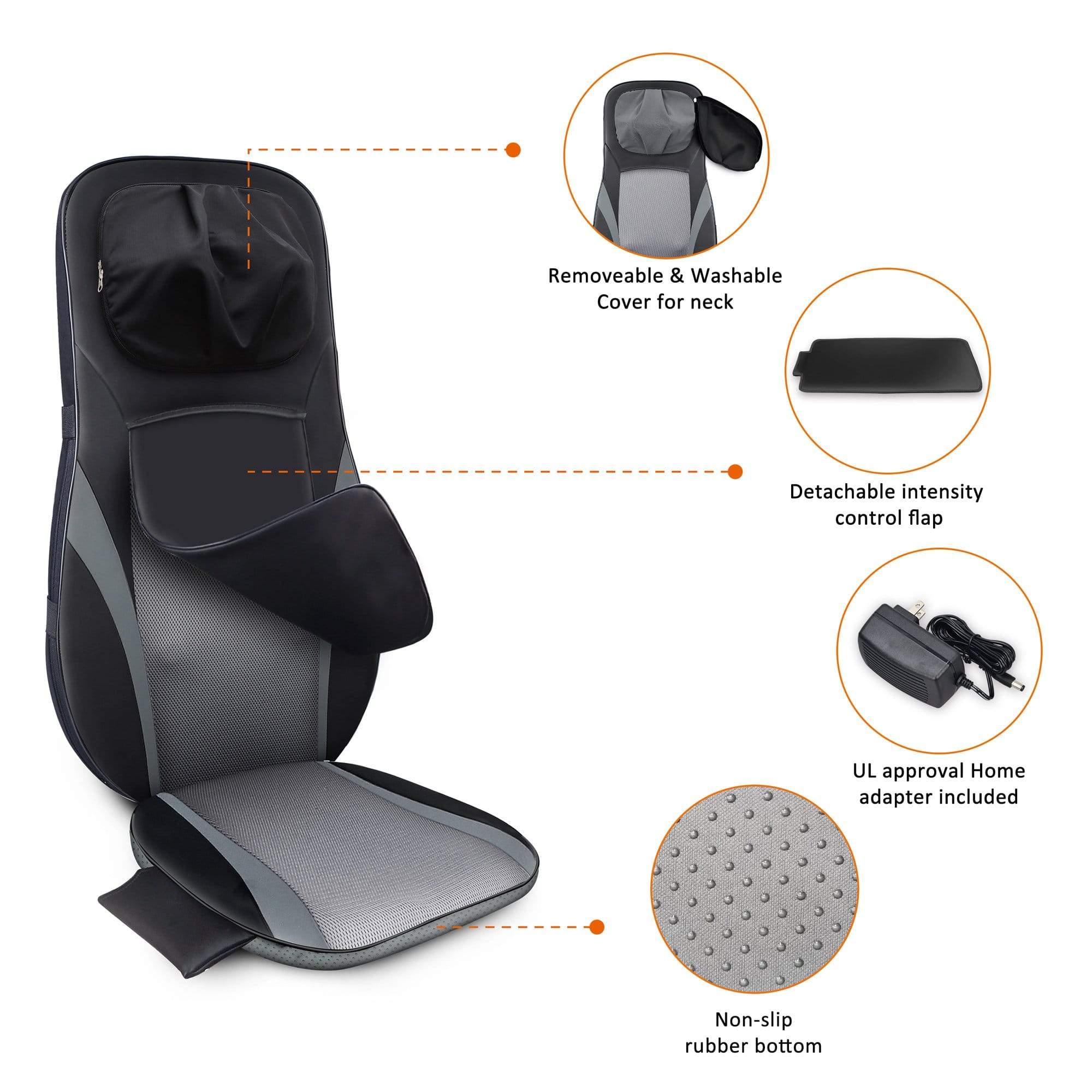 SNAILAX Neck & Back Massager Shiatsu Deep Kneading Back Massage Cushion