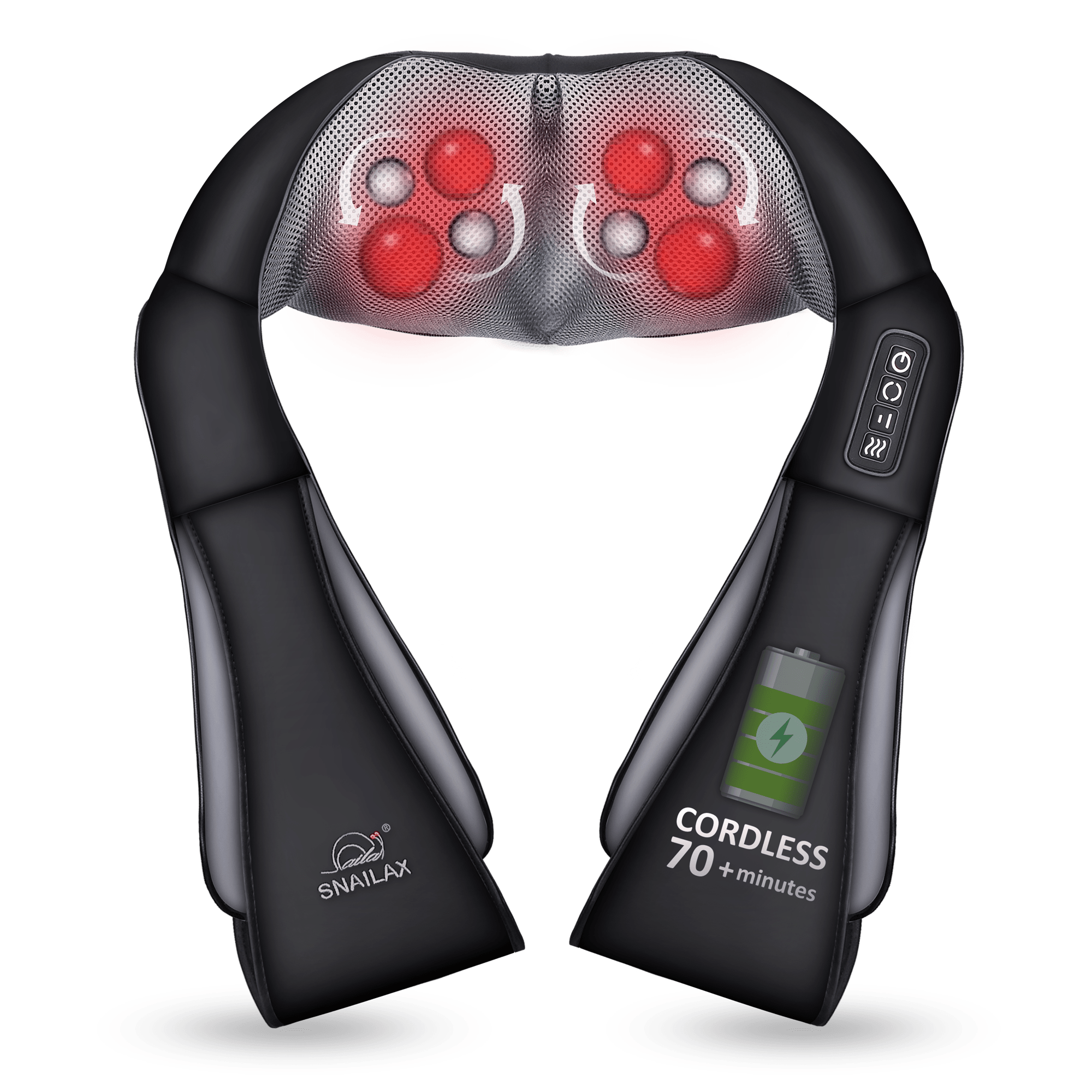  Snailax Cordless Neck Back Massager - Shiatsu Neck and Shoulder  Massager with Heat, Portable Massagers for Neck and Back, Lumbar, Foot  Electric Massage Pillow : Health & Household
