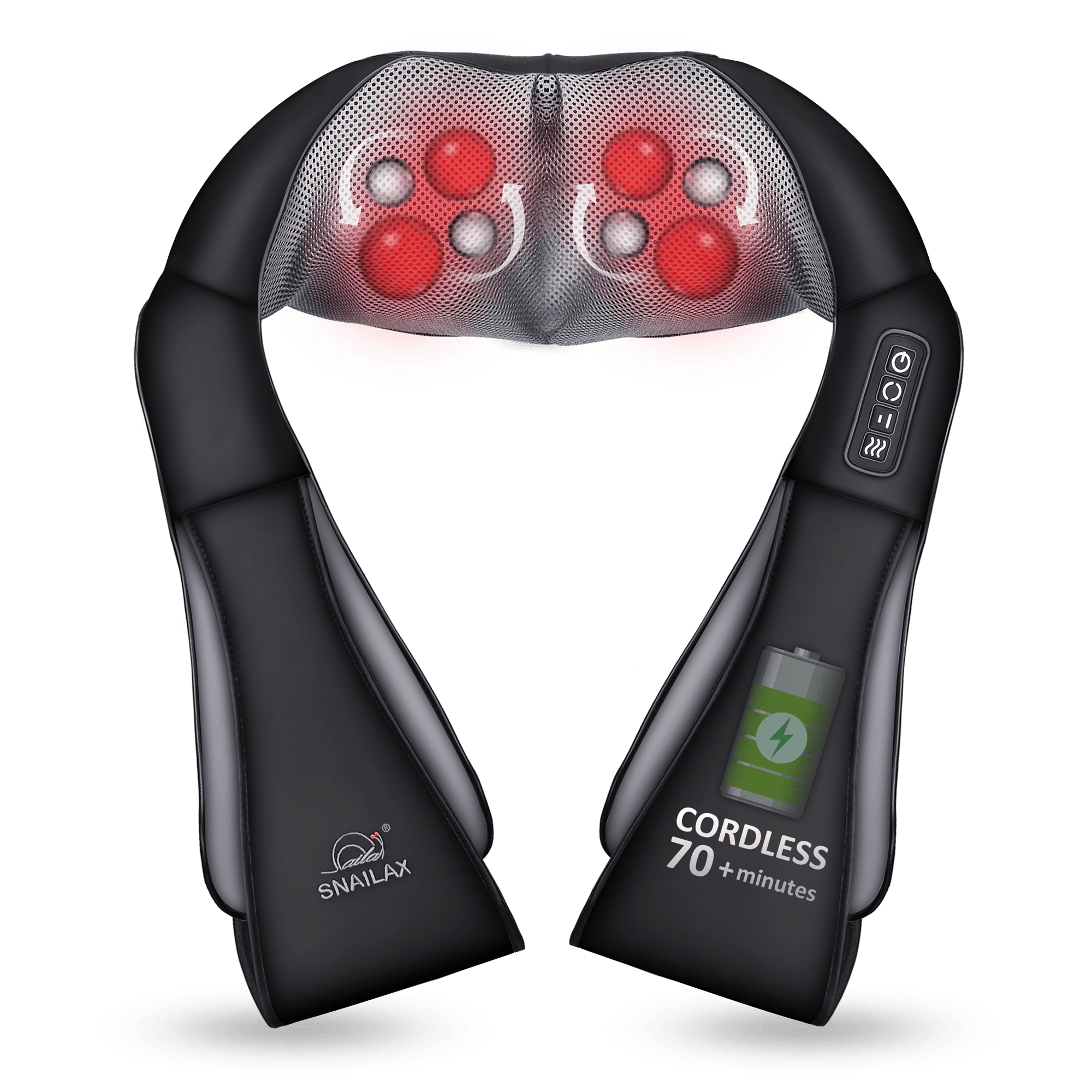 Snailax Handheld Massager with Heat, Cordless Deep Tissue Back&Neck Massager,  Christmas Gift For Family 