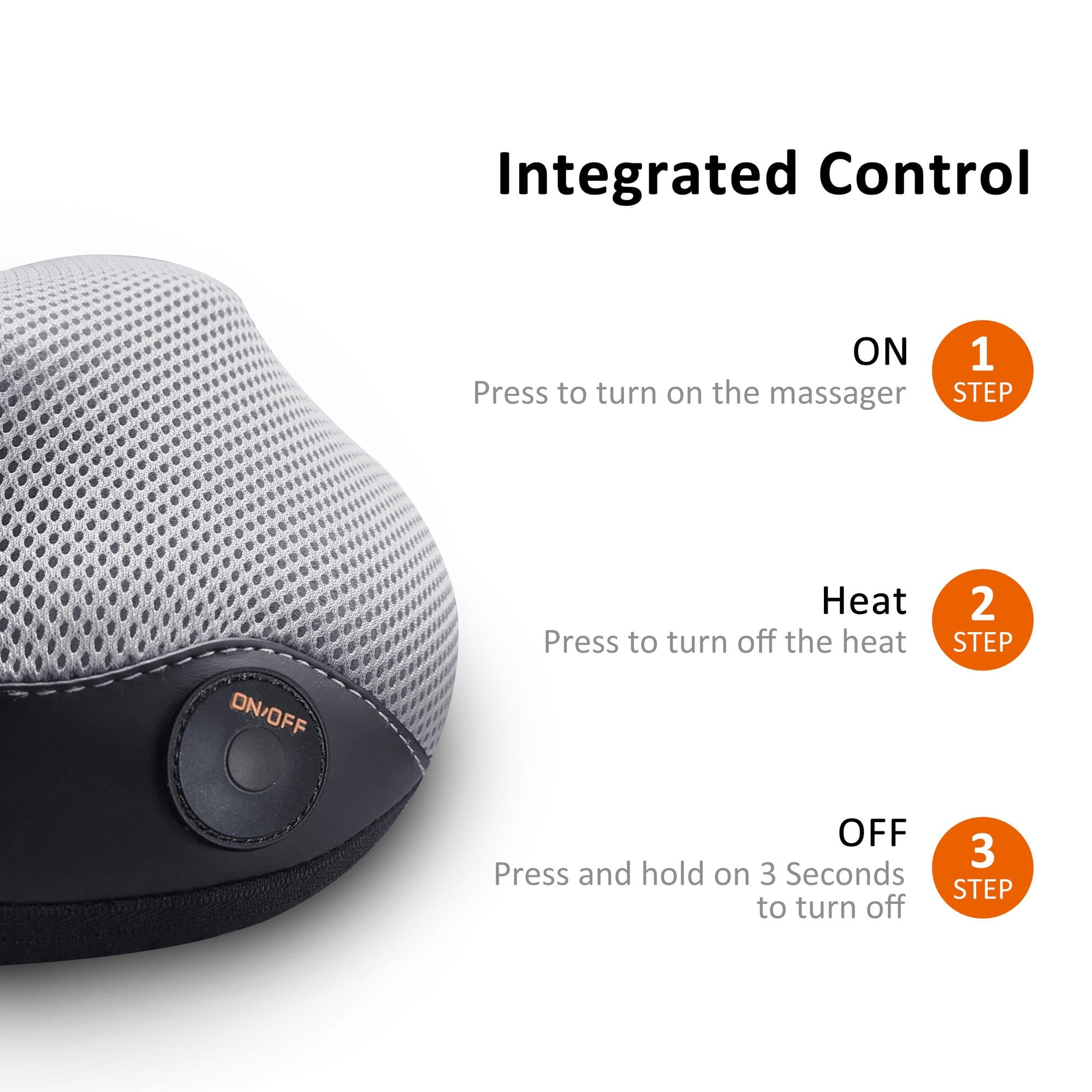 SNAILAX Neck Massager Shiatsu Kneading Electric Massage Pillow with Heat - 618N