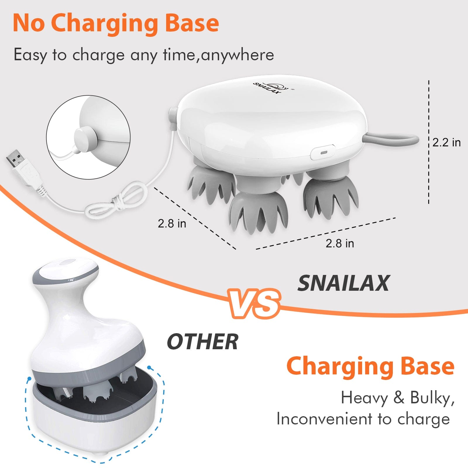 Snailax Snailax Cordless Electric Scalp Massager, Portable Head Massager -- 49A1
