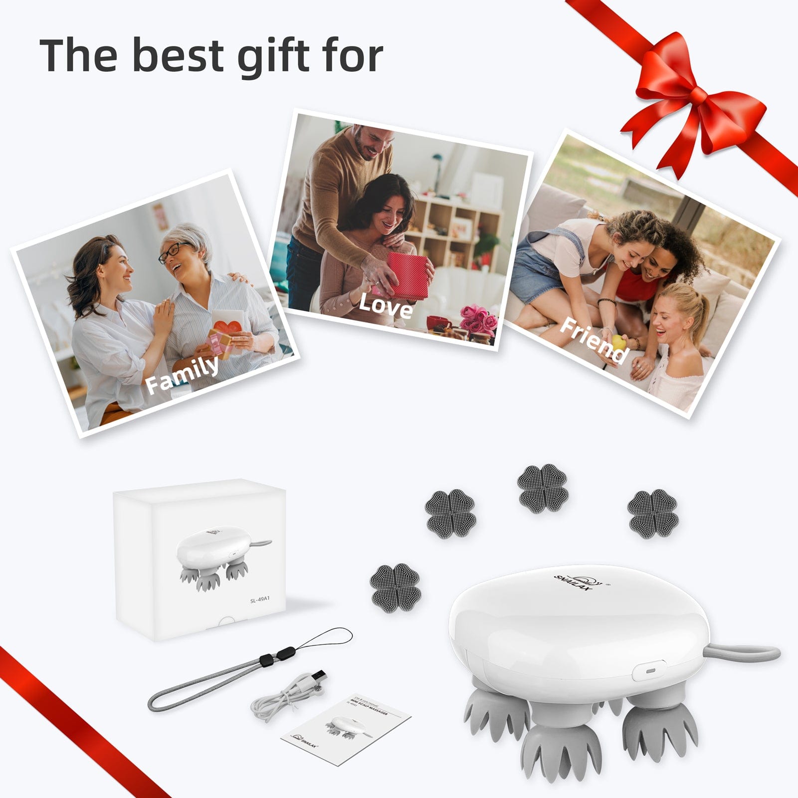 Snailax Snailax Cordless Electric Scalp Massager, Portable Head Massager -- 49A1