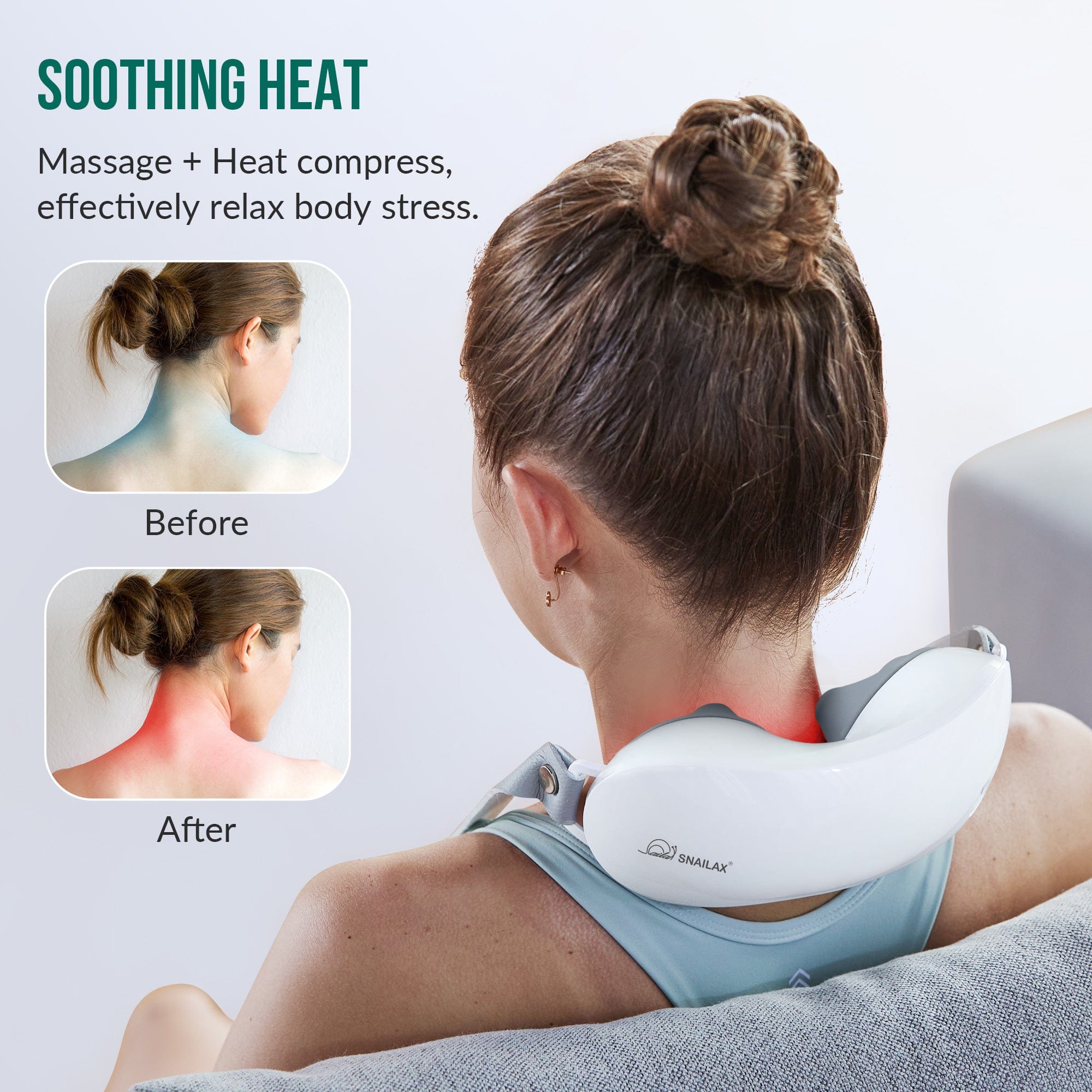 Snailax Snailax Cordless Neck Massager with Heat, Shiatsu Back Massage Pillow --SL-612