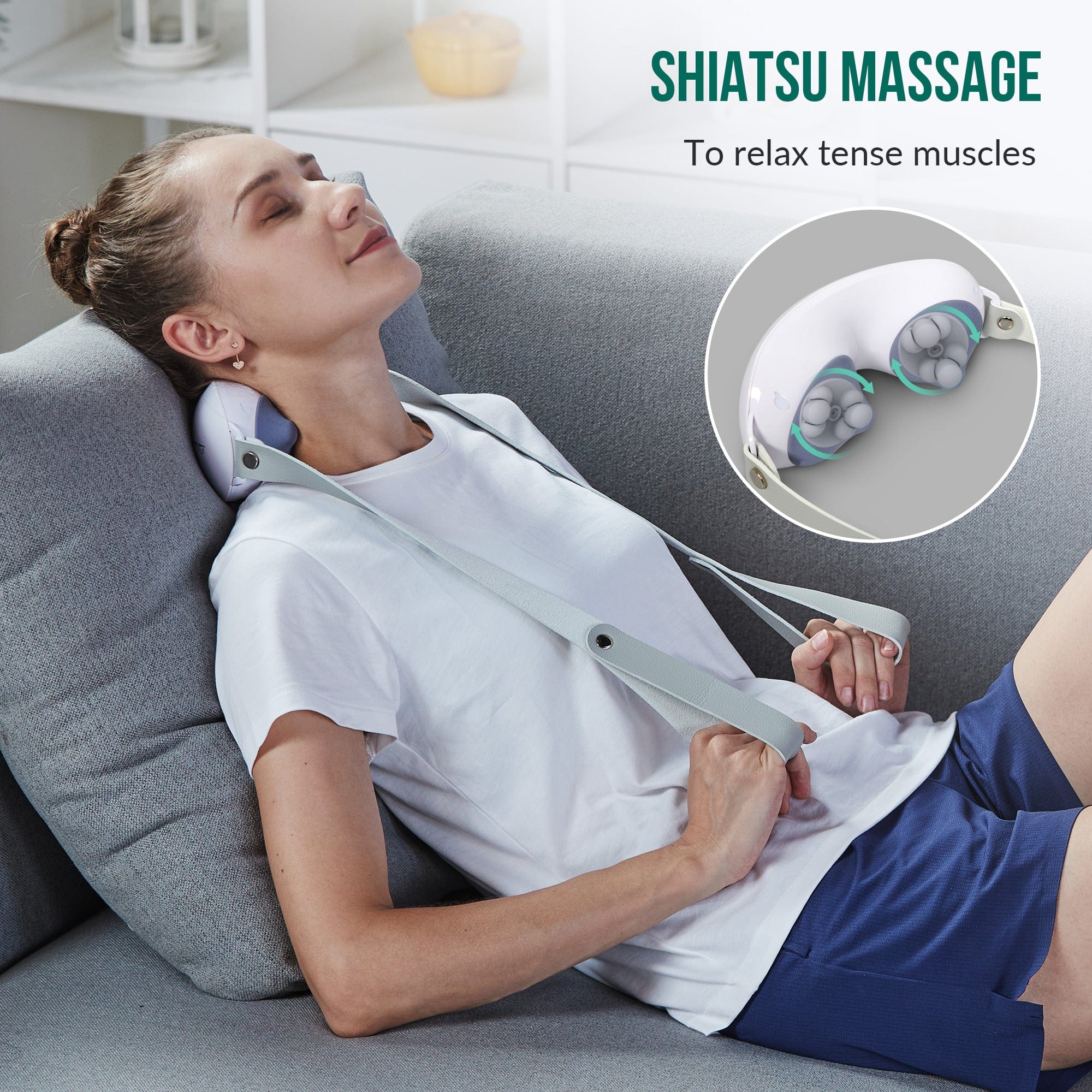 Snailax Snailax Cordless Neck Massager with Heat, Shiatsu Back Massage Pillow --SL-612