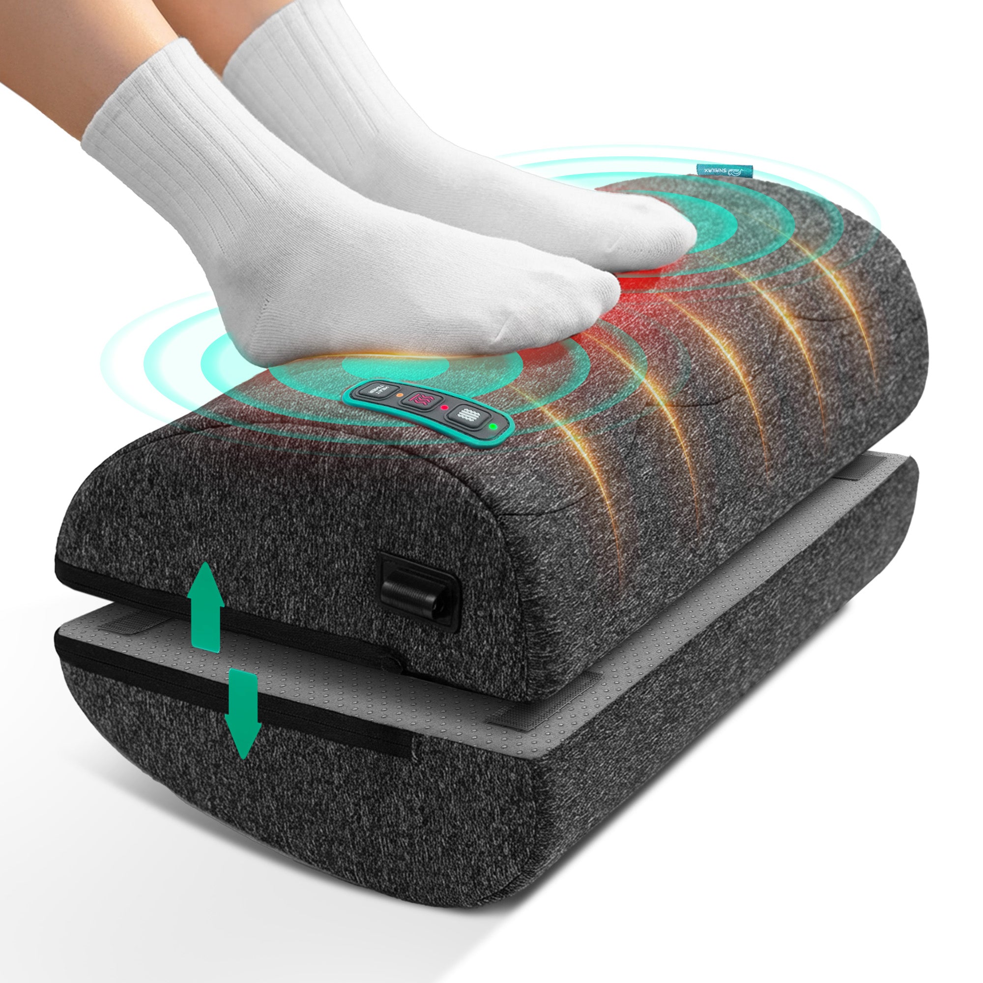 Ergonomic Heated Foot Rest with Vibration & Swing Function